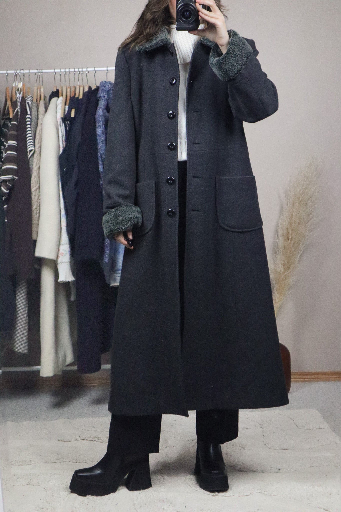 Vintage x Wool Faux Fur Coat (4-10)