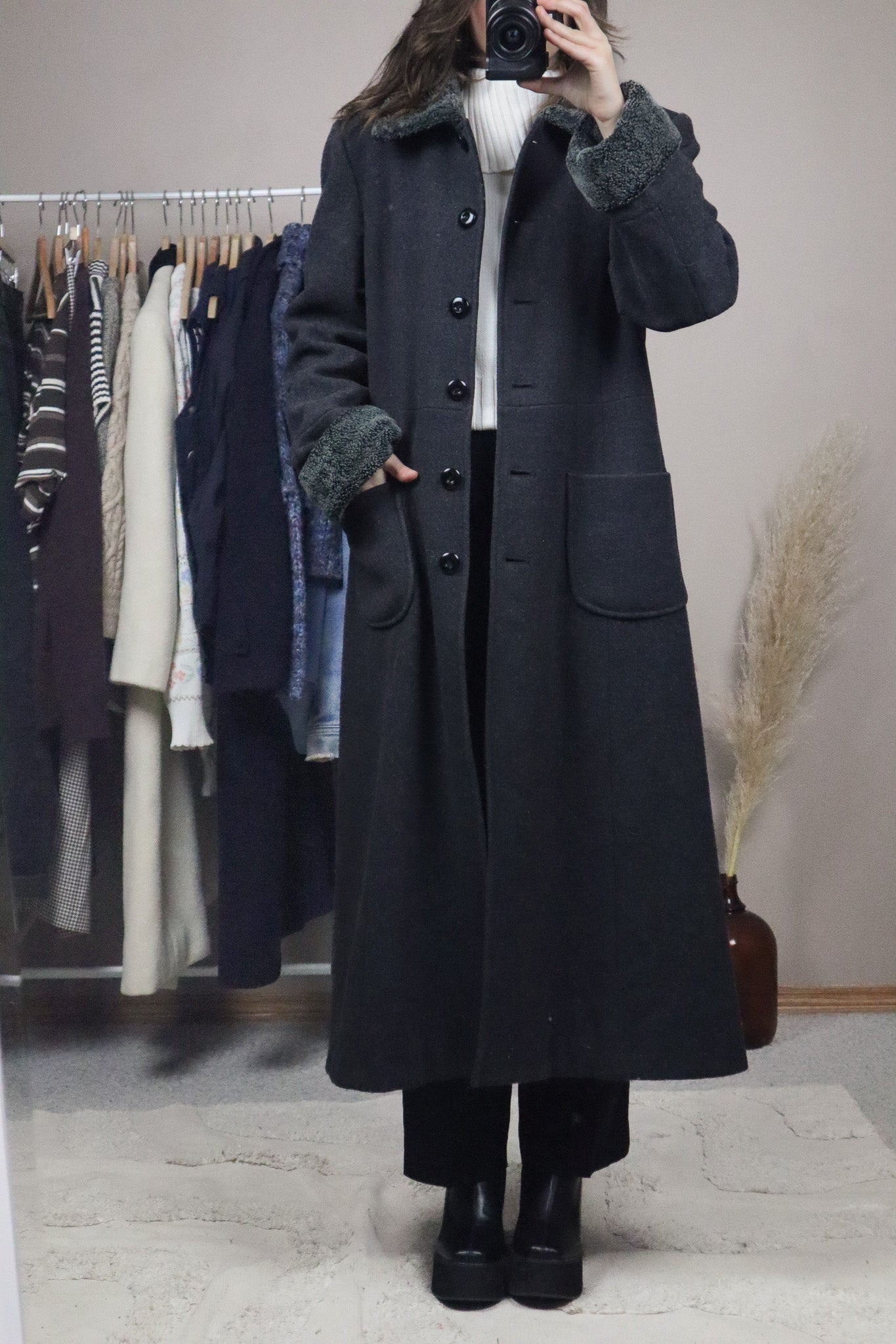 Vintage x Wool Faux Fur Coat (4-10)