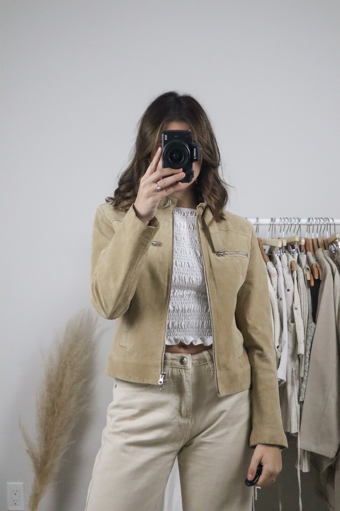 Vintage x Suede Double Zipper Jacket (XS/S)