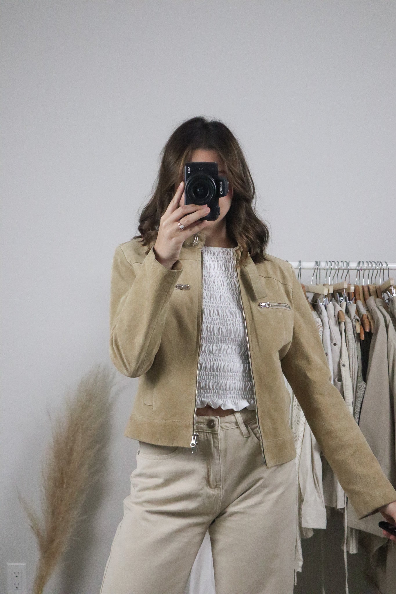 Vintage x Suede Double Zipper Jacket (XS/S)