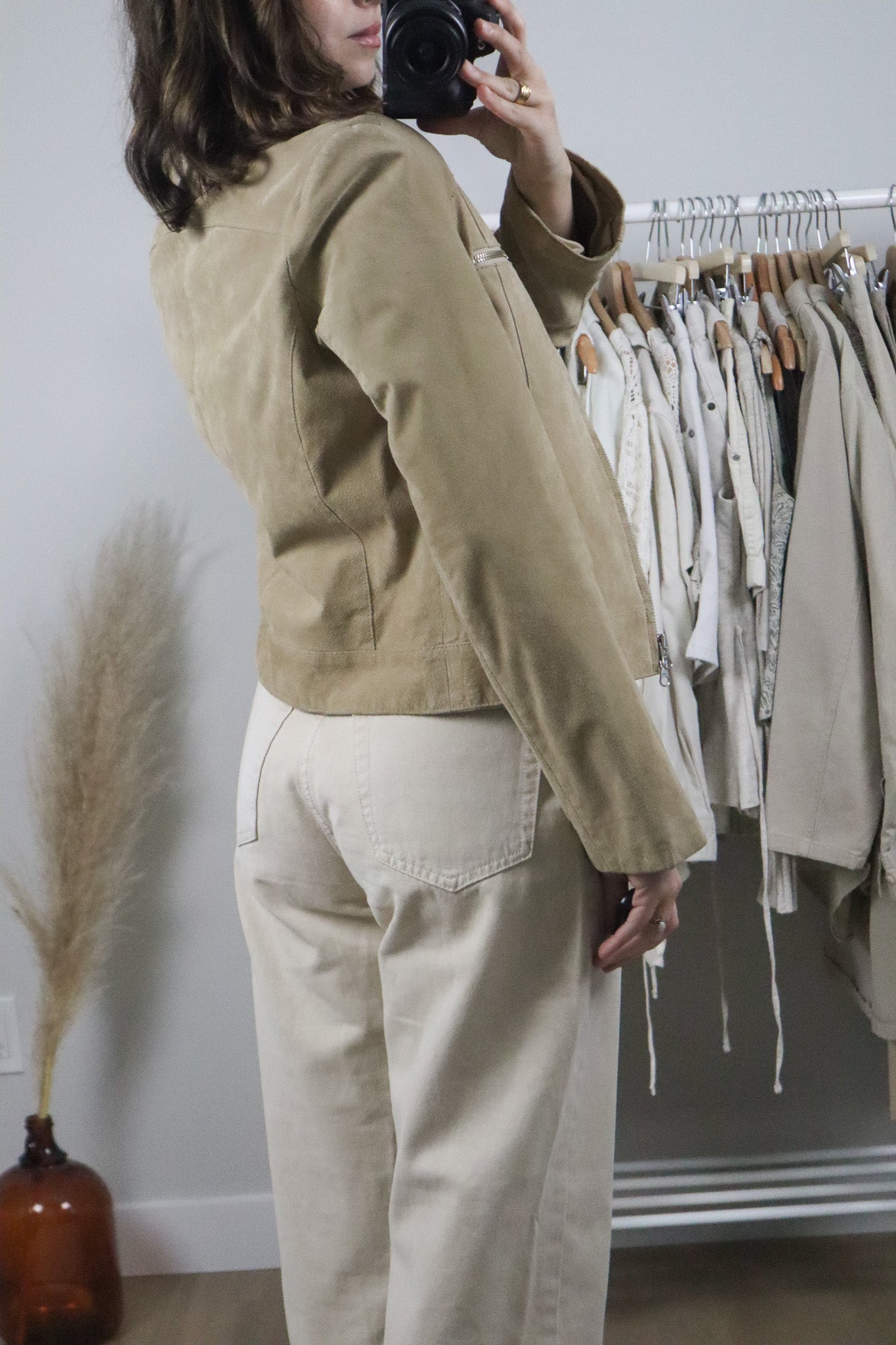 Vintage x Suede Double Zipper Jacket (XS/S)