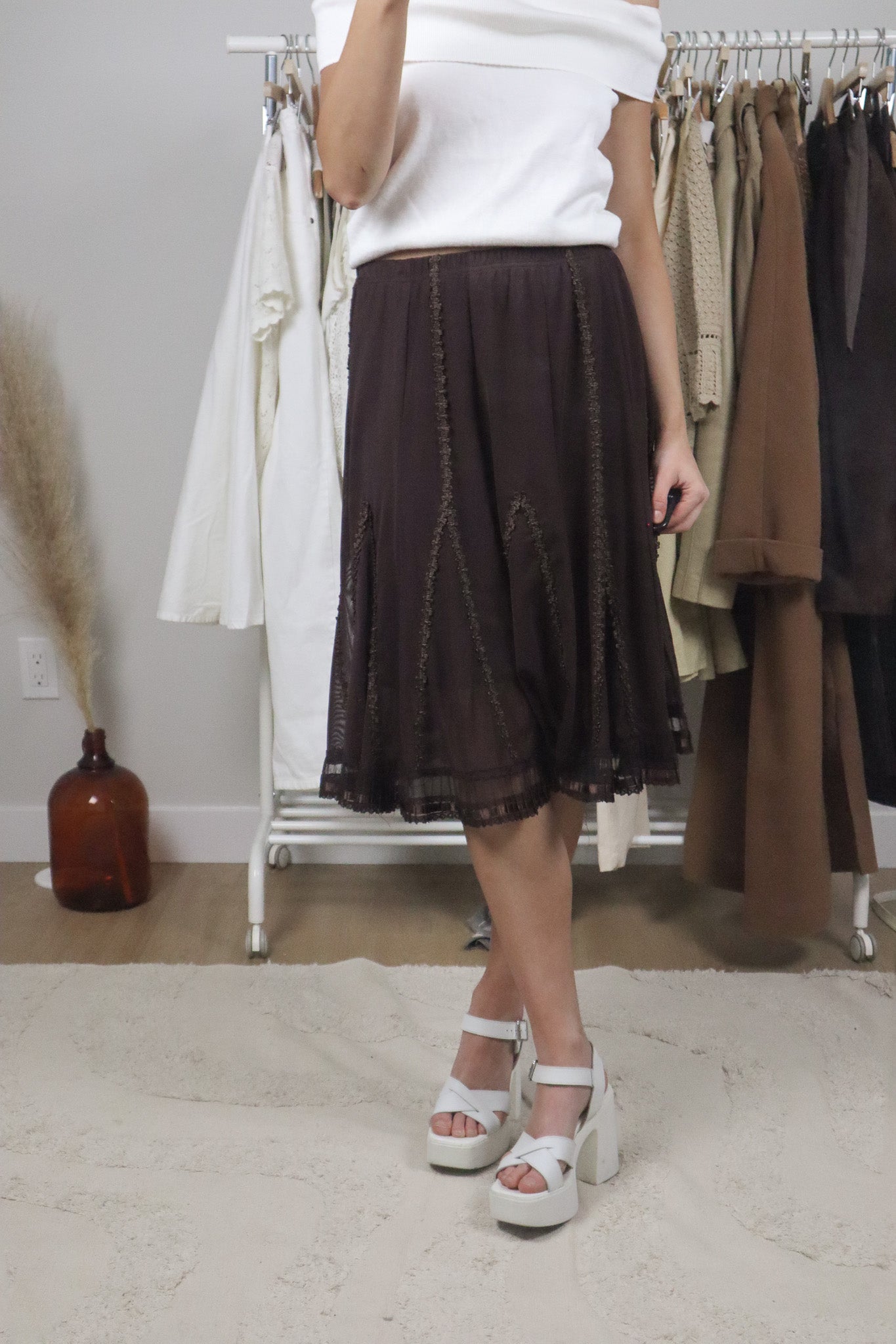 Vintage x Midi Skirt (M)