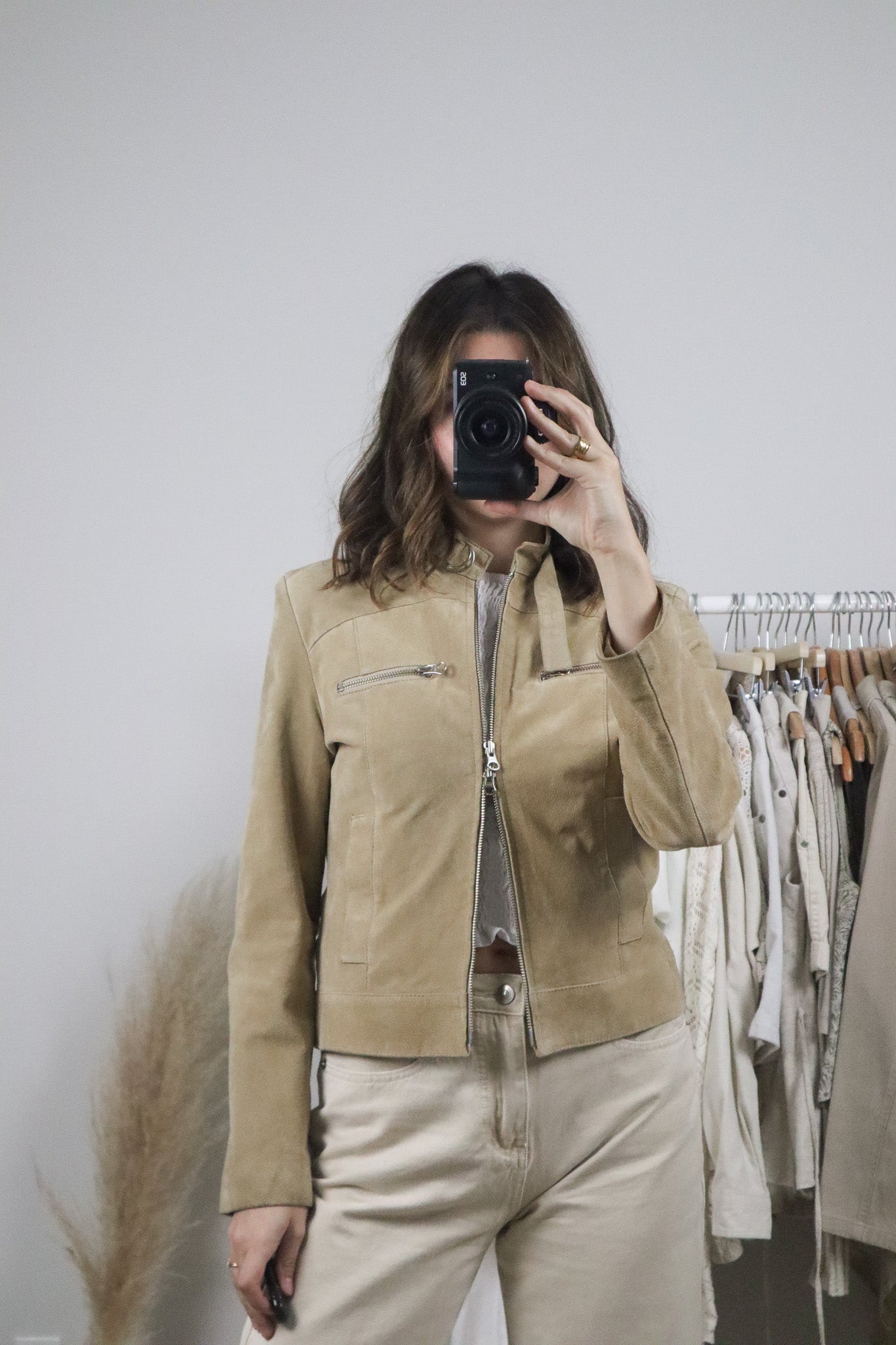 Vintage x Suede Double Zipper Jacket (XS/S)