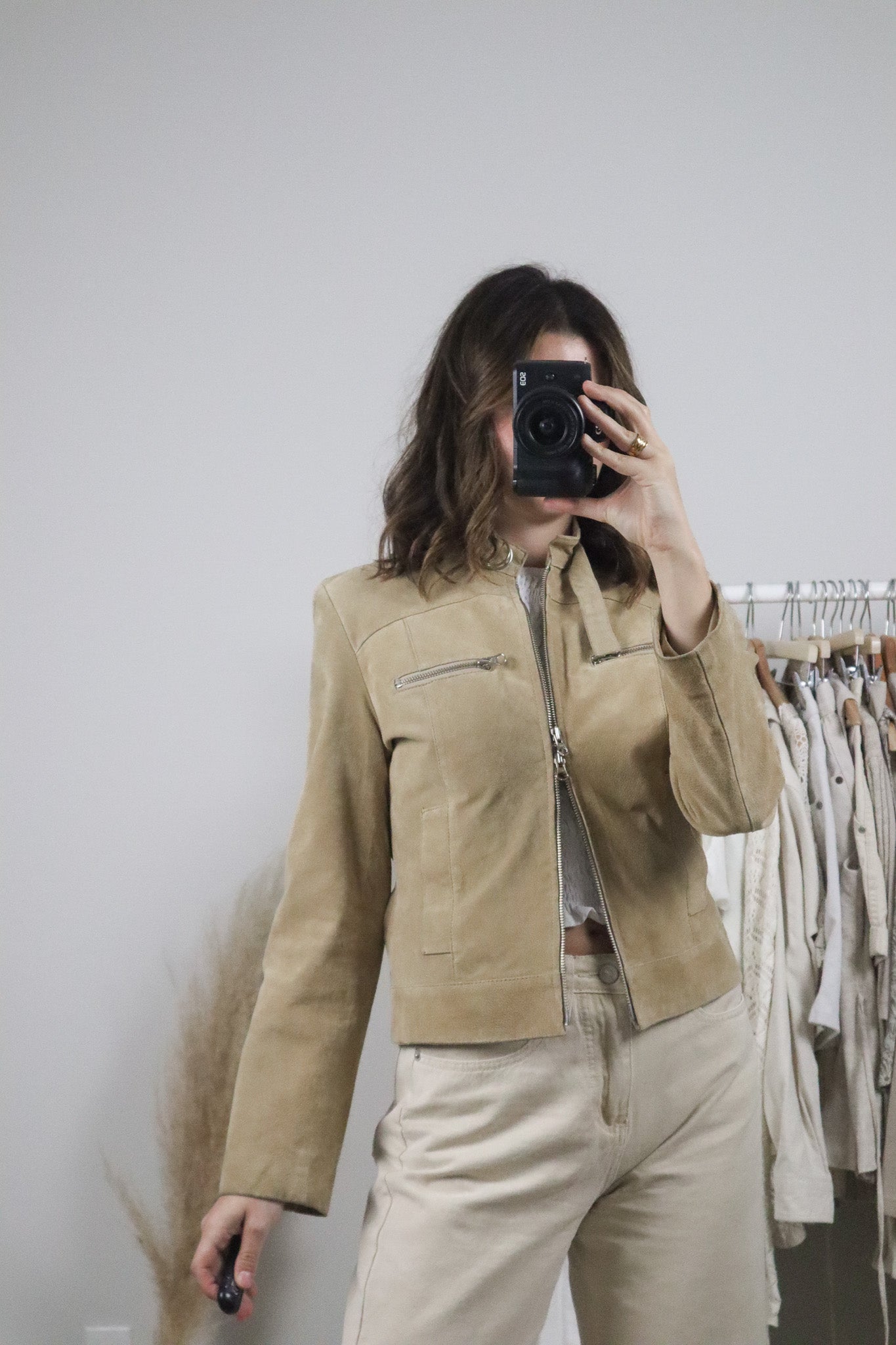 Vintage x Suede Double Zipper Jacket (XS/S)
