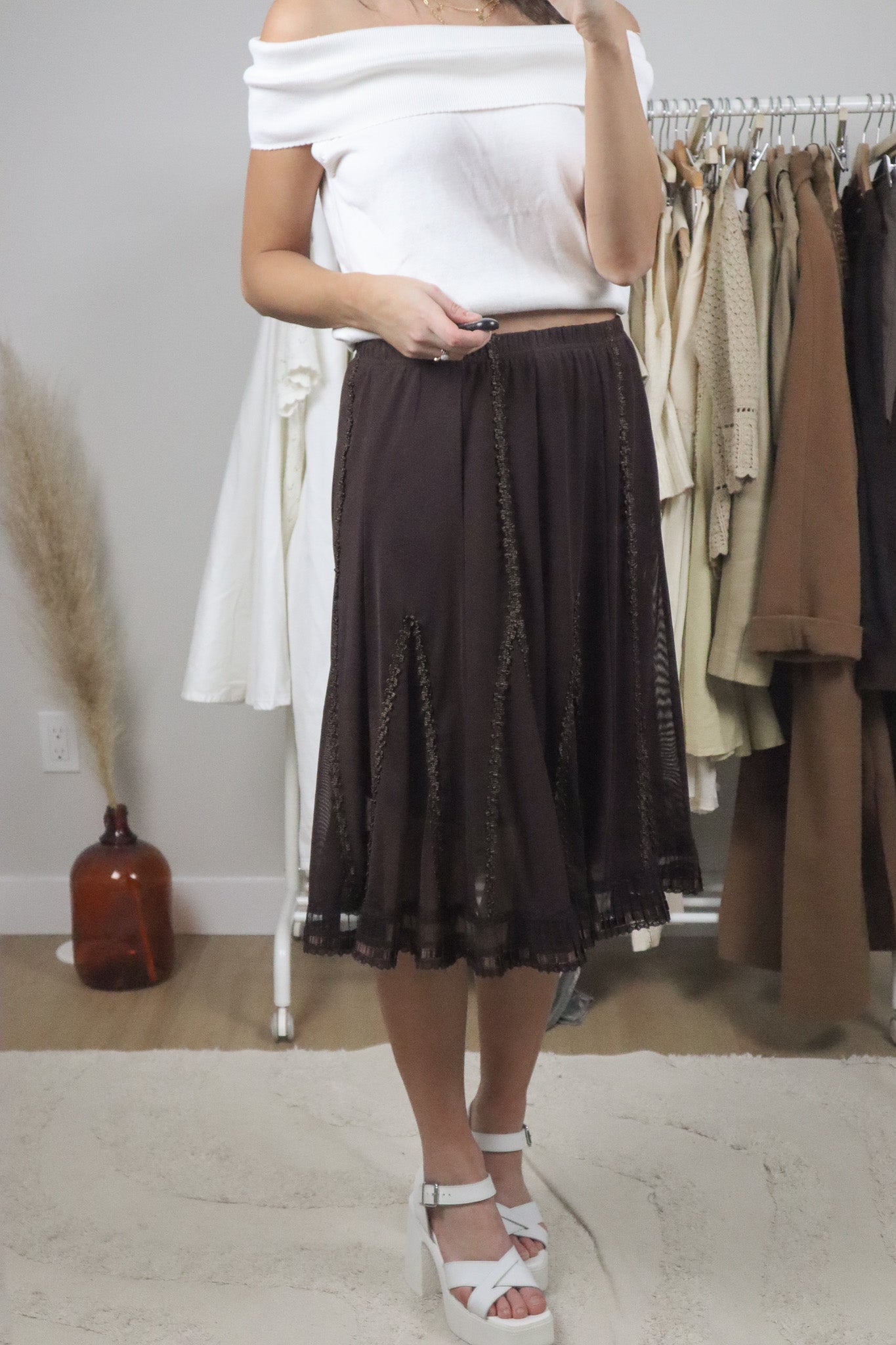 Vintage x Midi Skirt (M)