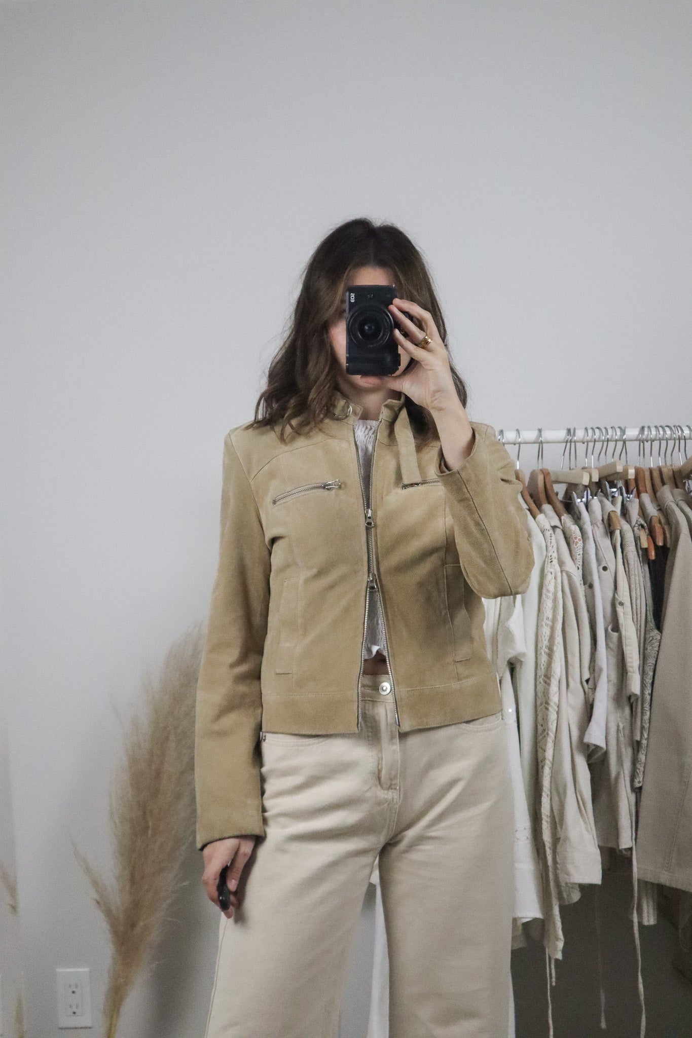 Vintage x Suede Double Zipper Jacket (XS/S)