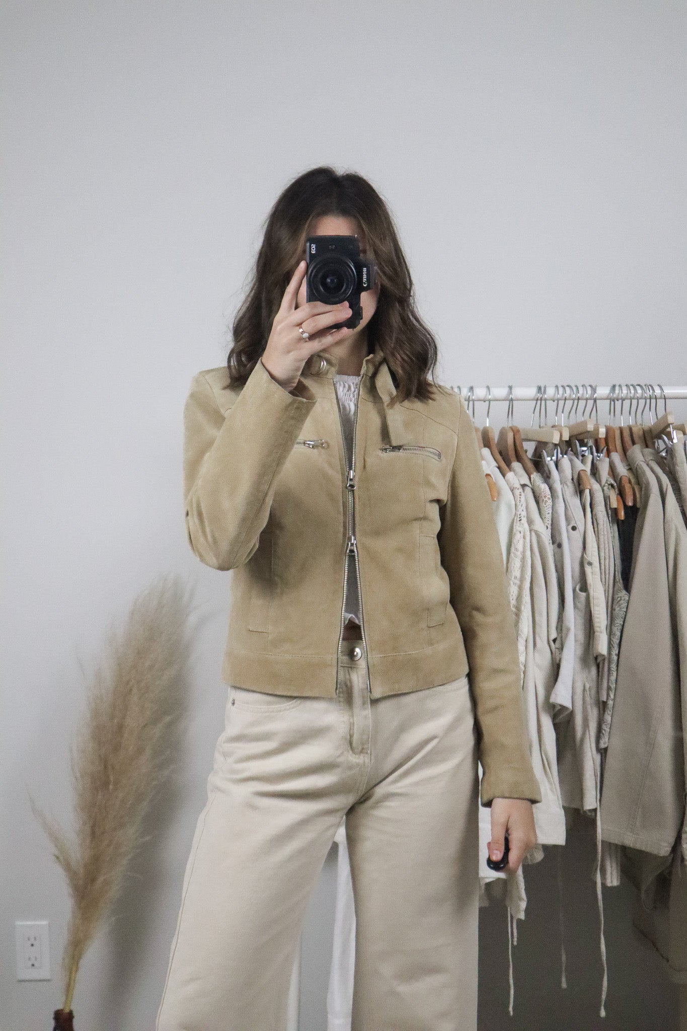 Vintage x Suede Double Zipper Jacket (XS/S)
