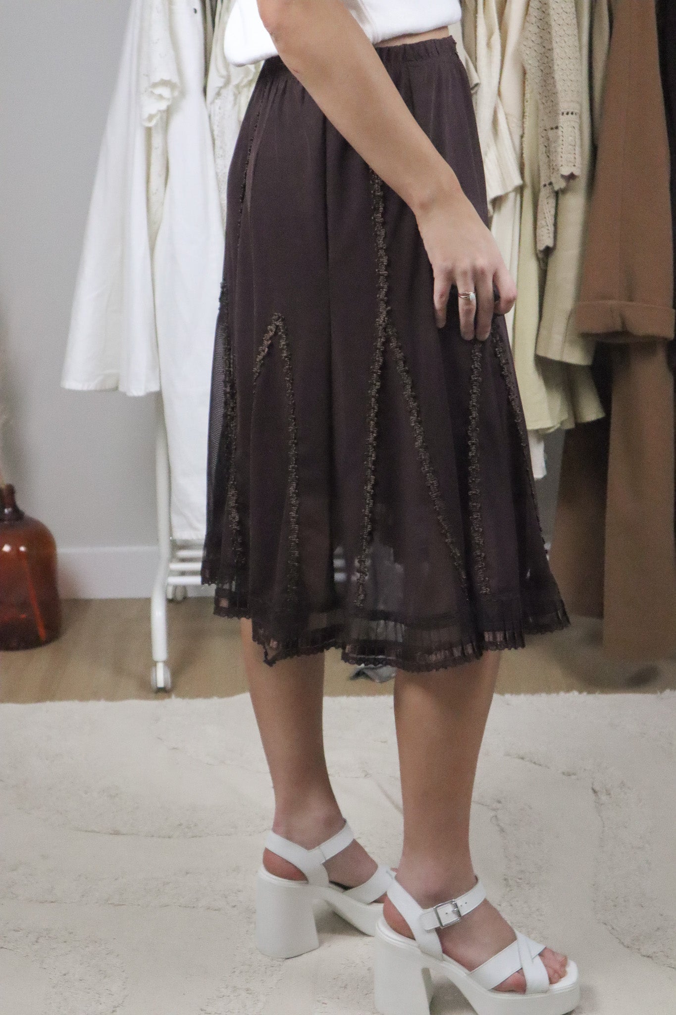 Vintage x Midi Skirt (M)