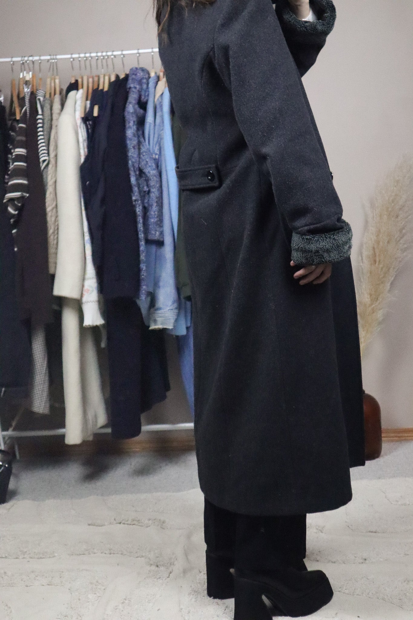 Vintage x Wool Faux Fur Coat (4-10)