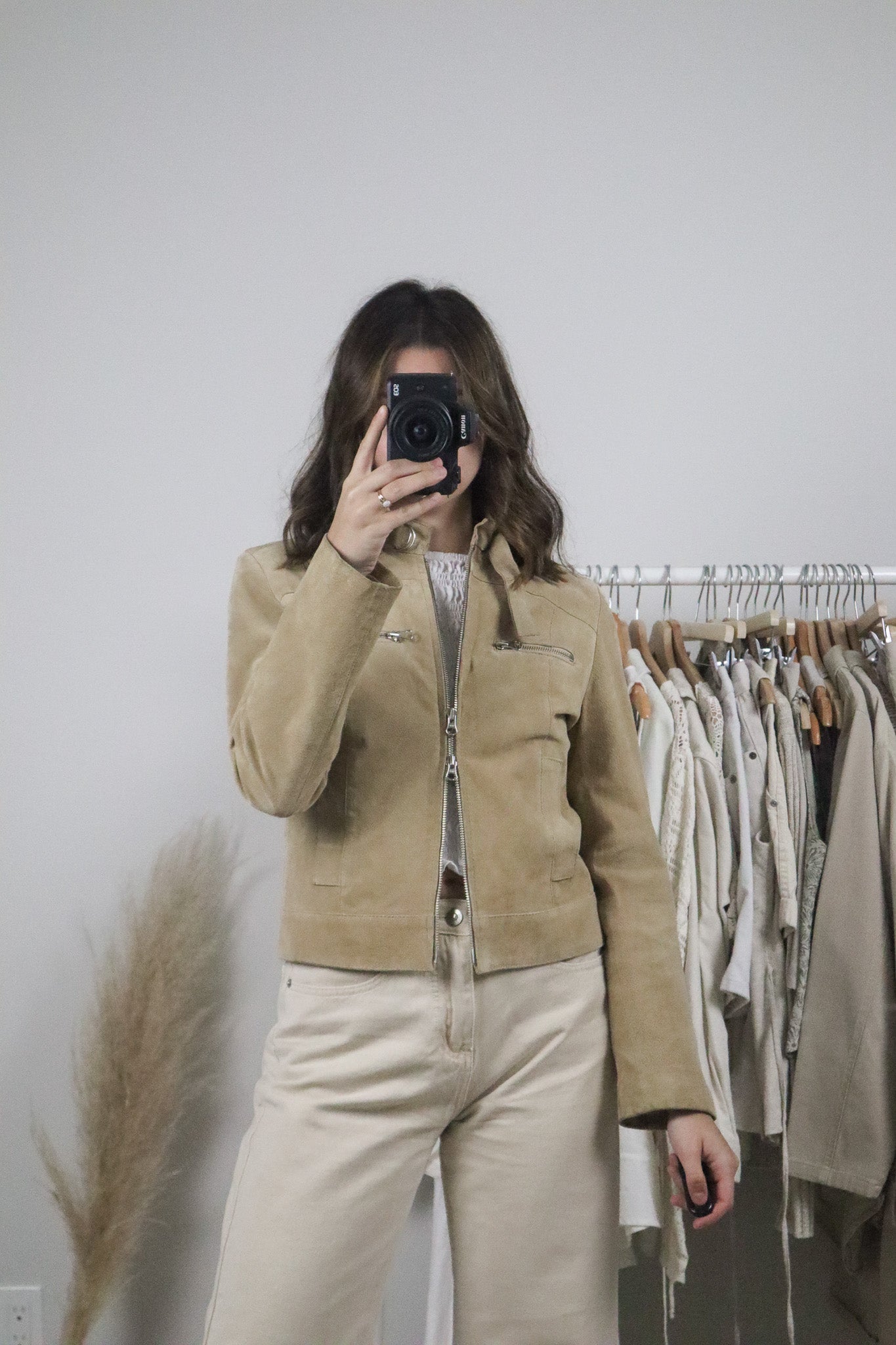 Vintage x Suede Double Zipper Jacket (XS/S)