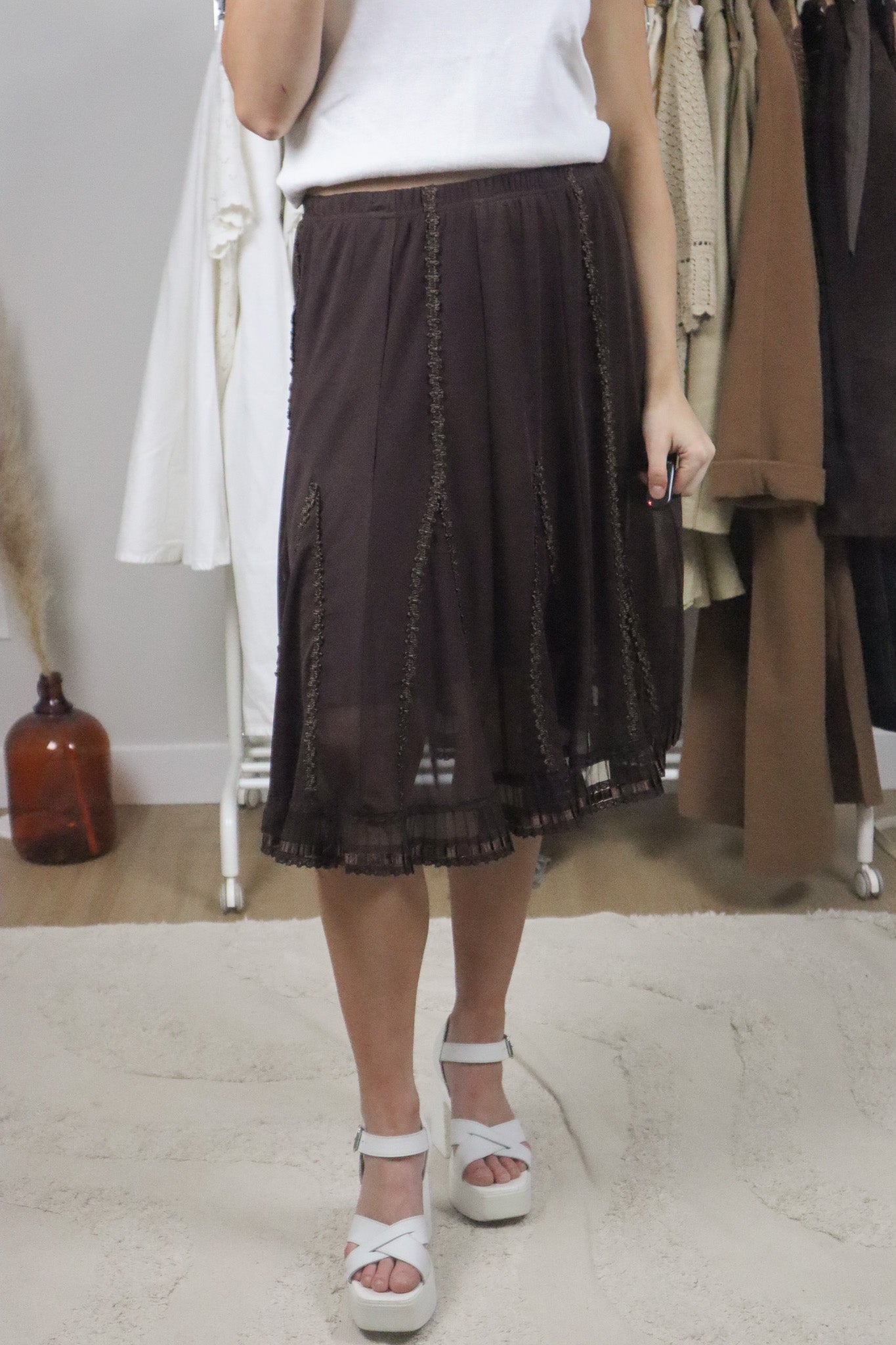 Vintage x Midi Skirt (M)