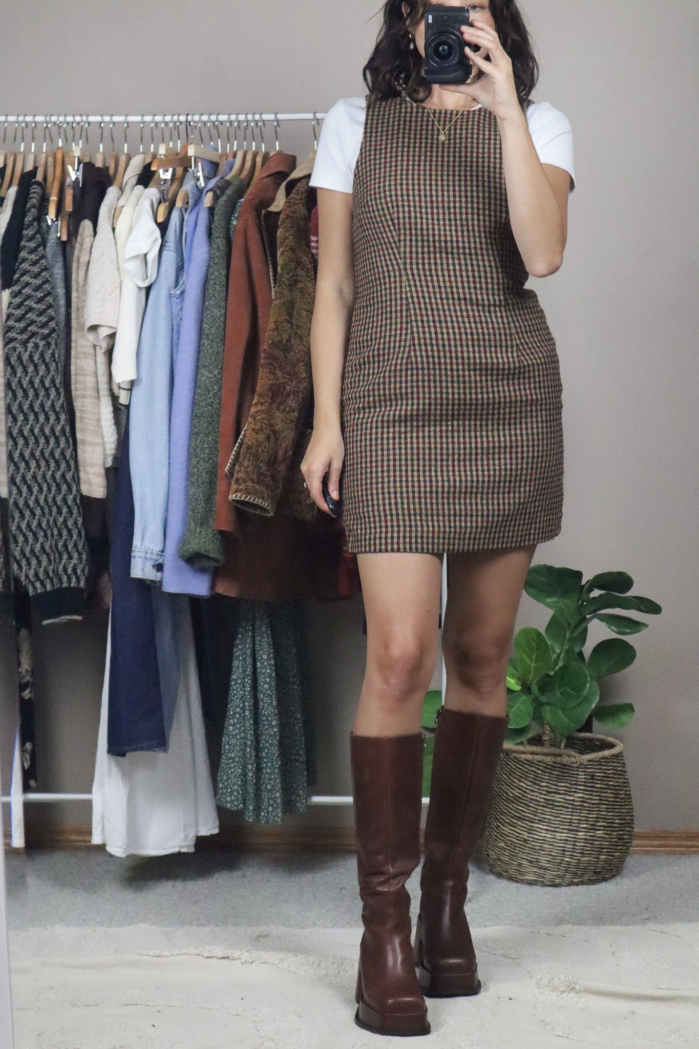 Vintage x Wool Blend Plaid Dress (2)