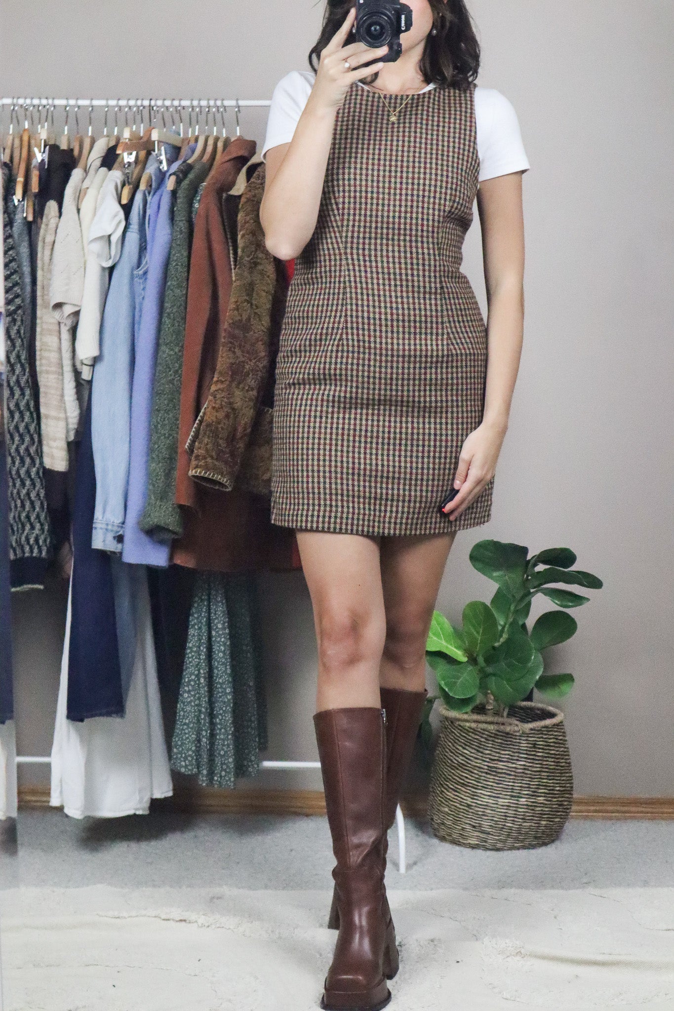 Vintage x Wool Blend Plaid Dress (2)