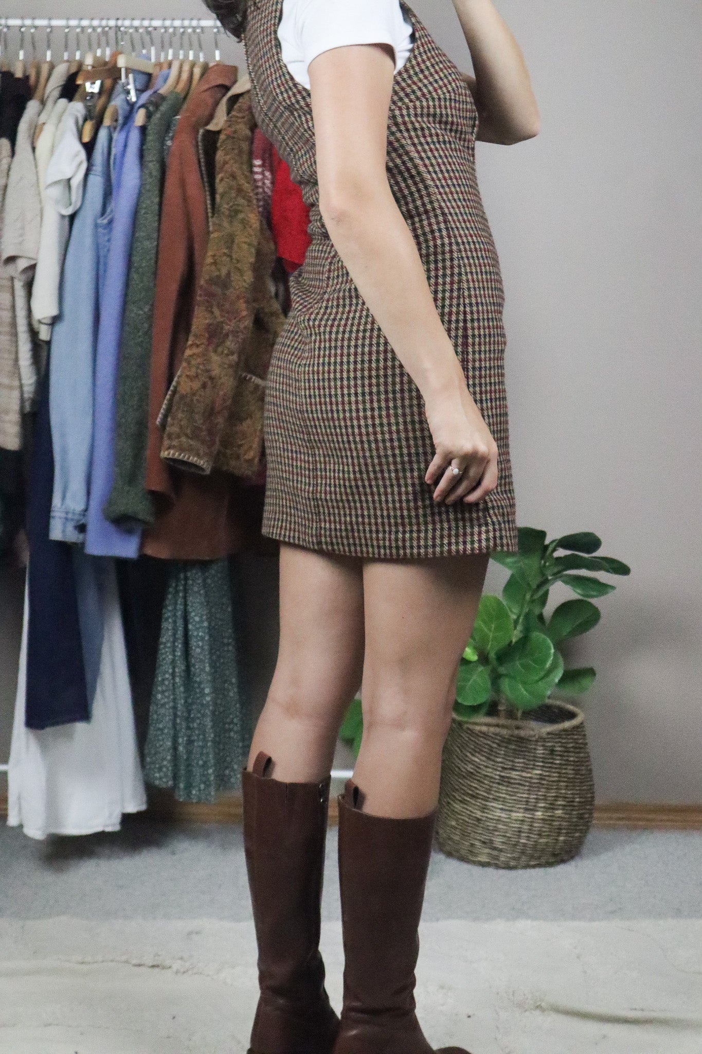 Vintage x Wool Blend Plaid Dress (2)