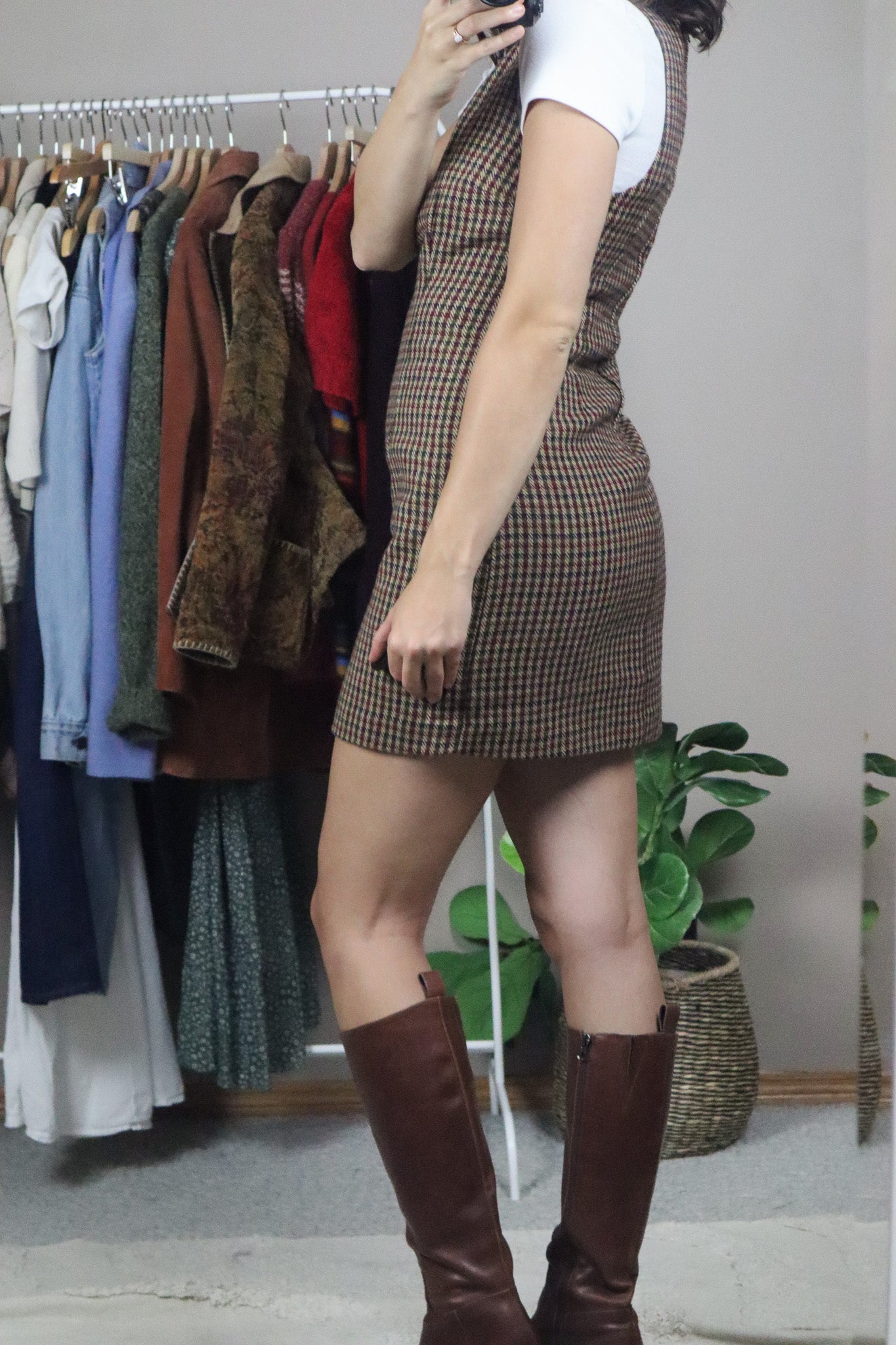 Vintage x Wool Blend Plaid Dress (2)