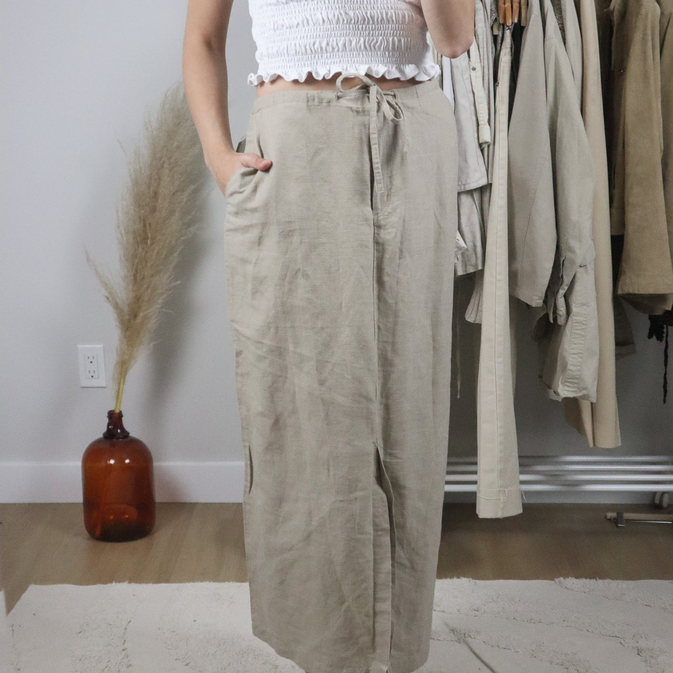 Deadstock x Vintage x Linen/Cotton Maxi Skirt (10)