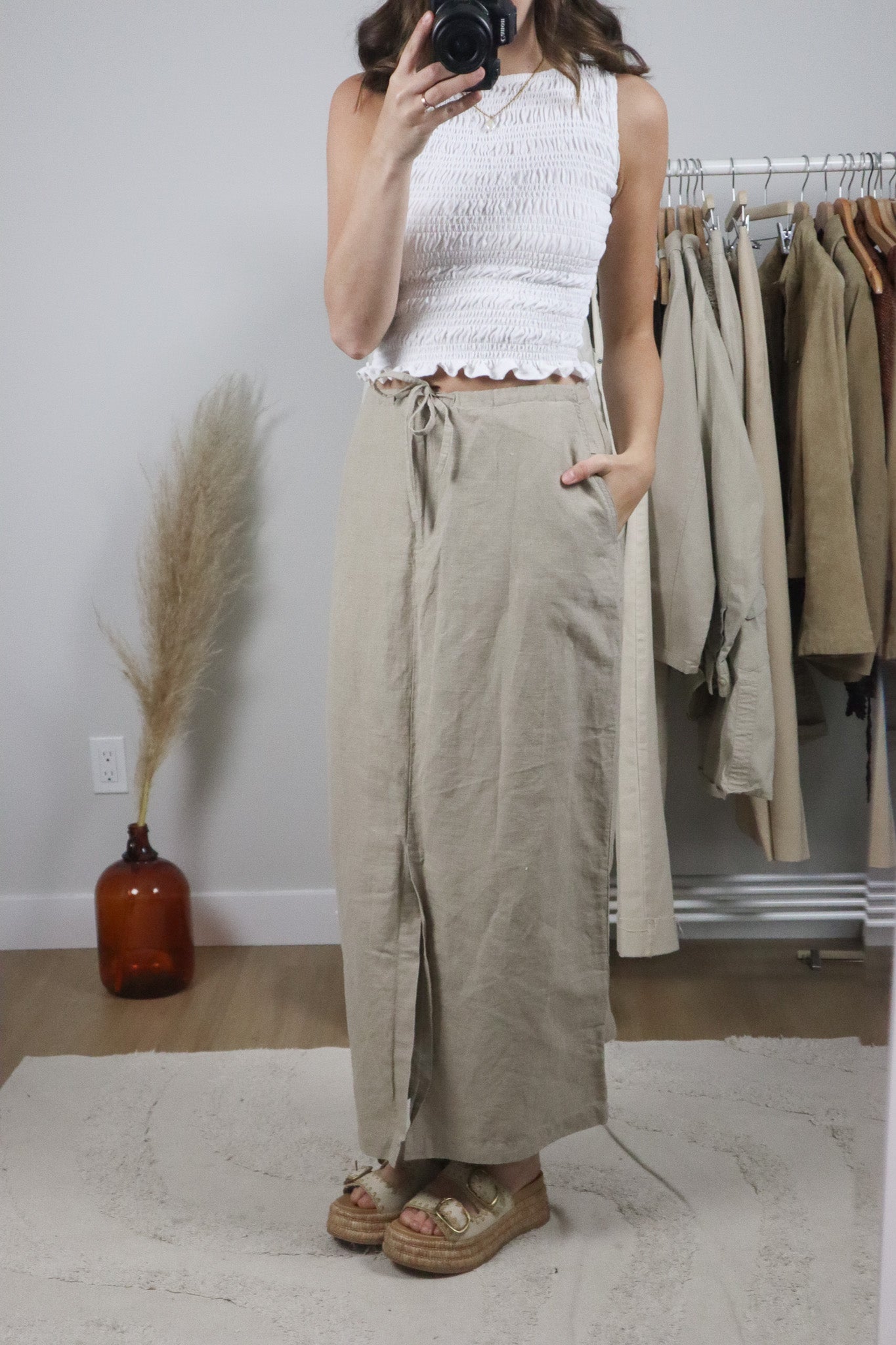 Deadstock x Vintage x Linen/Cotton Maxi Skirt (10)
