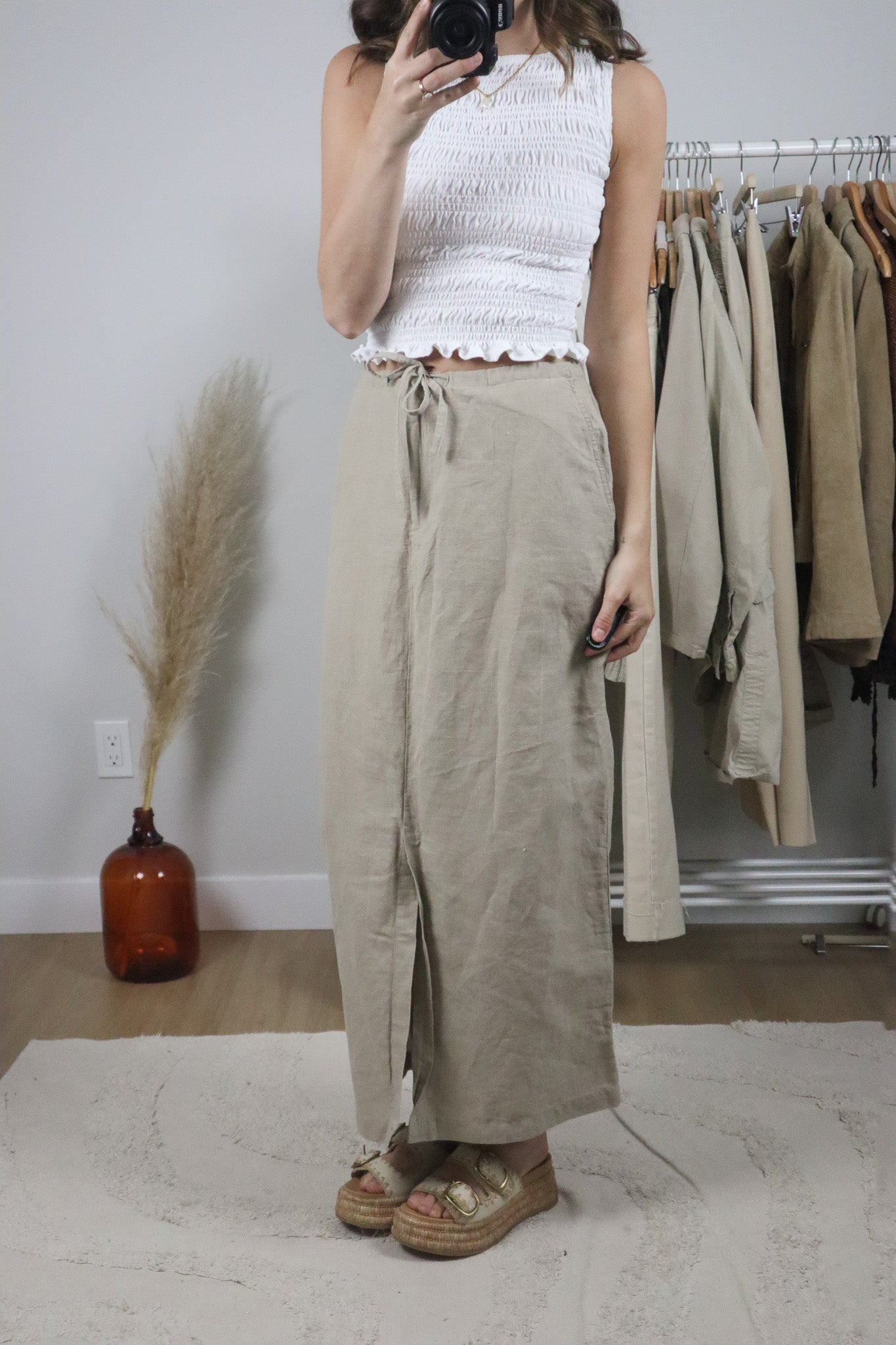 Deadstock x Vintage x Linen/Cotton Maxi Skirt (10)