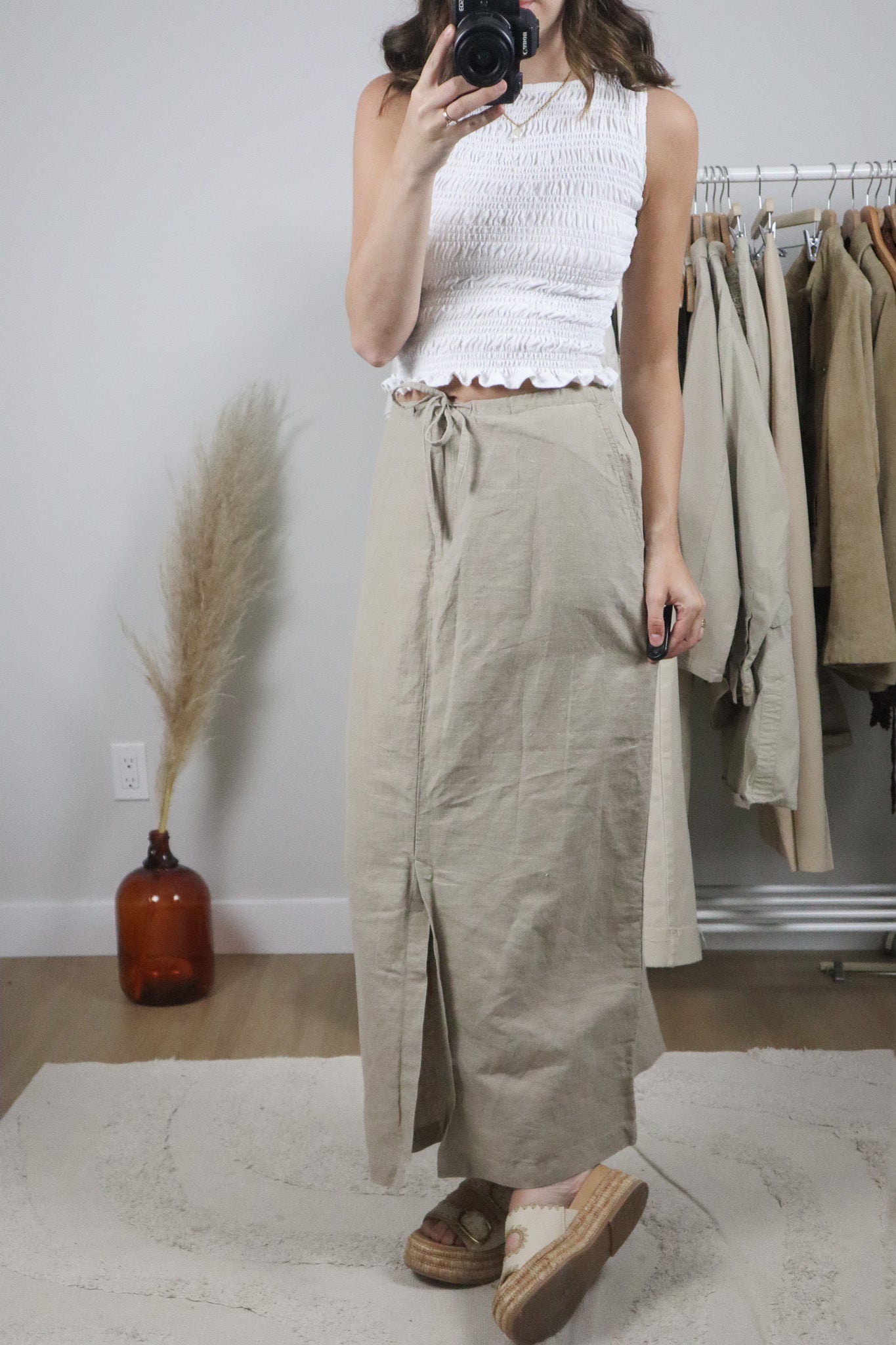 Deadstock x Vintage x Linen/Cotton Maxi Skirt (10)