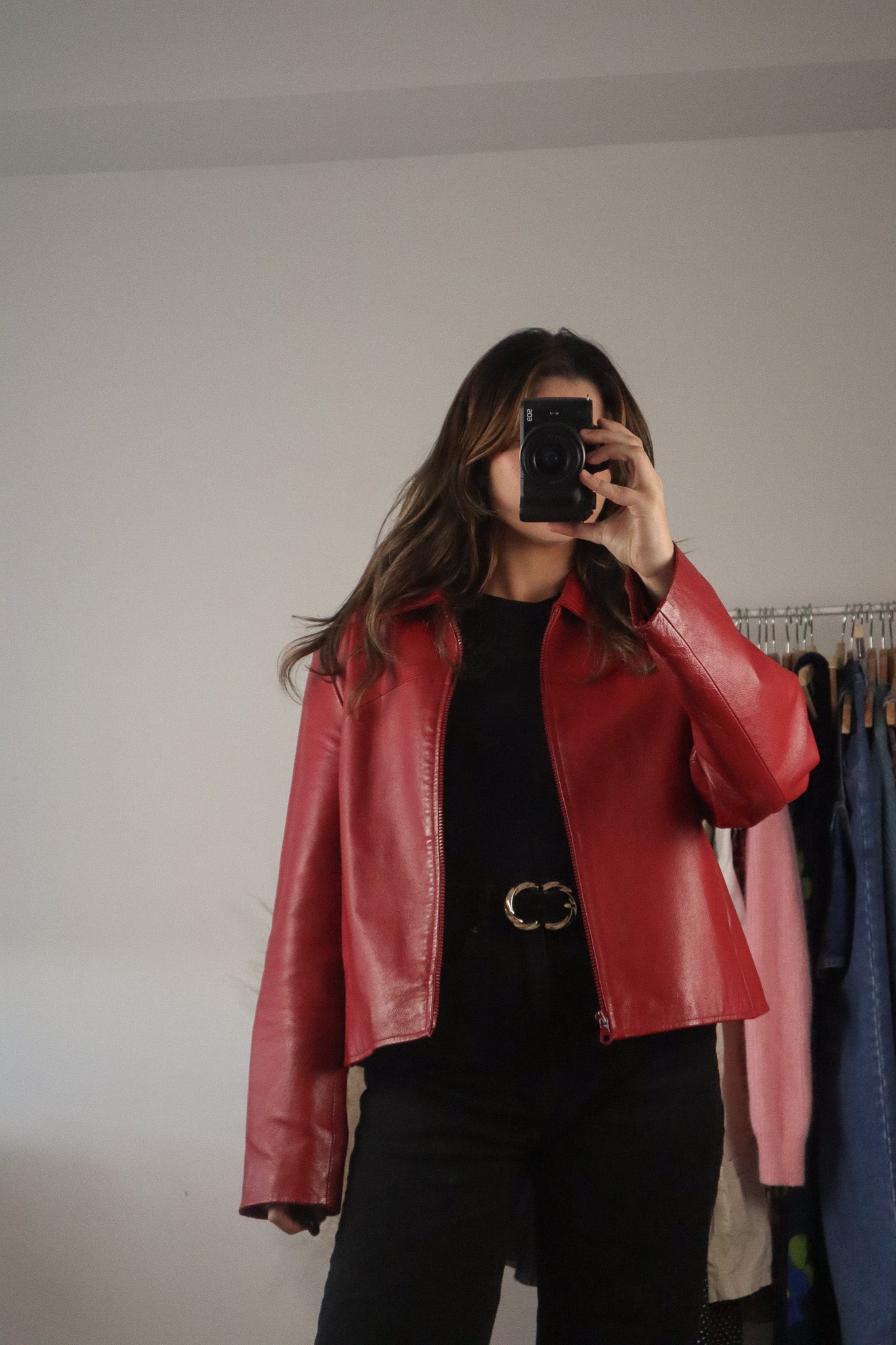 Vintage x Red Leather Jacket (M)