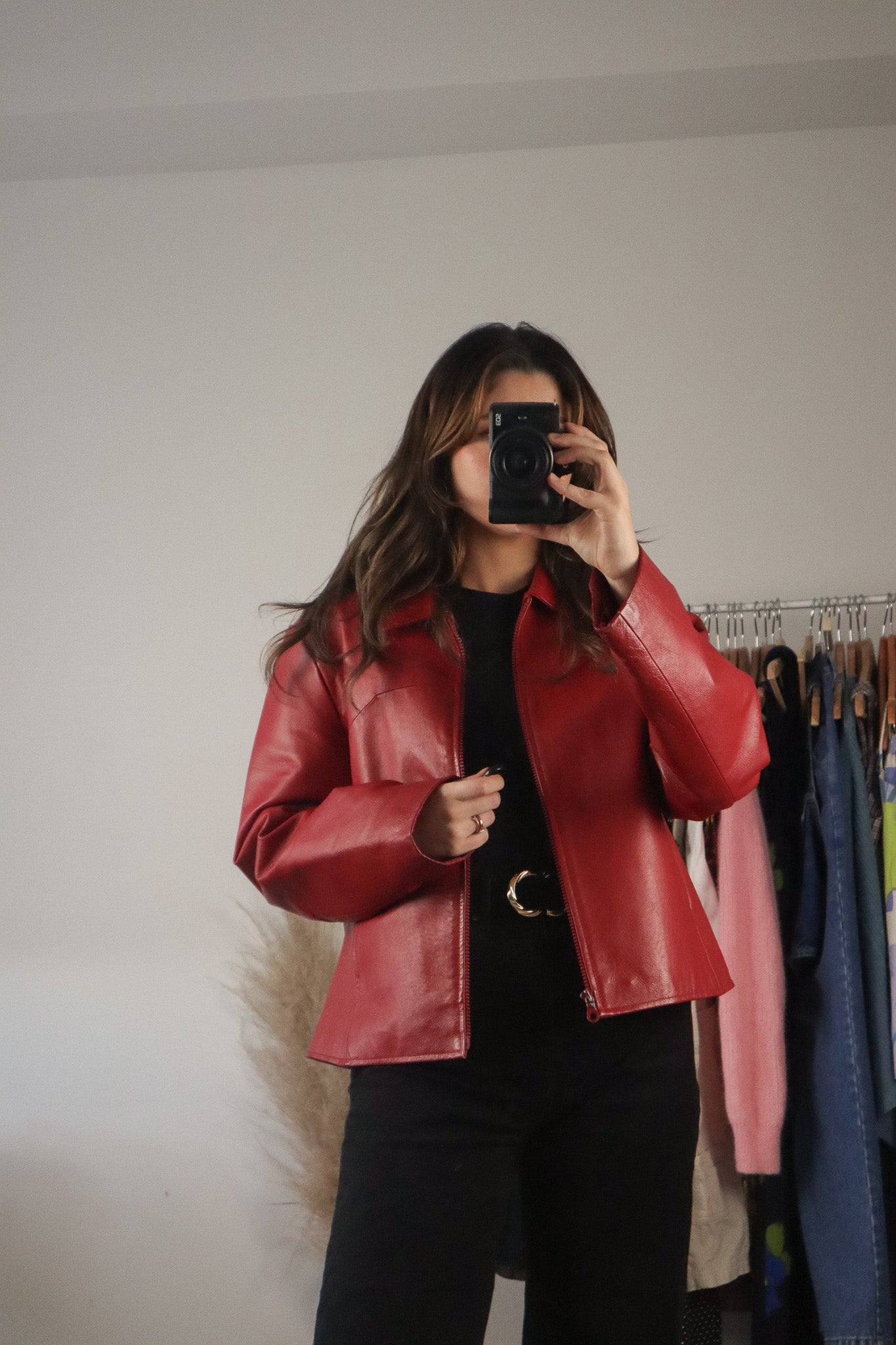 Vintage x Red Leather Jacket (M)