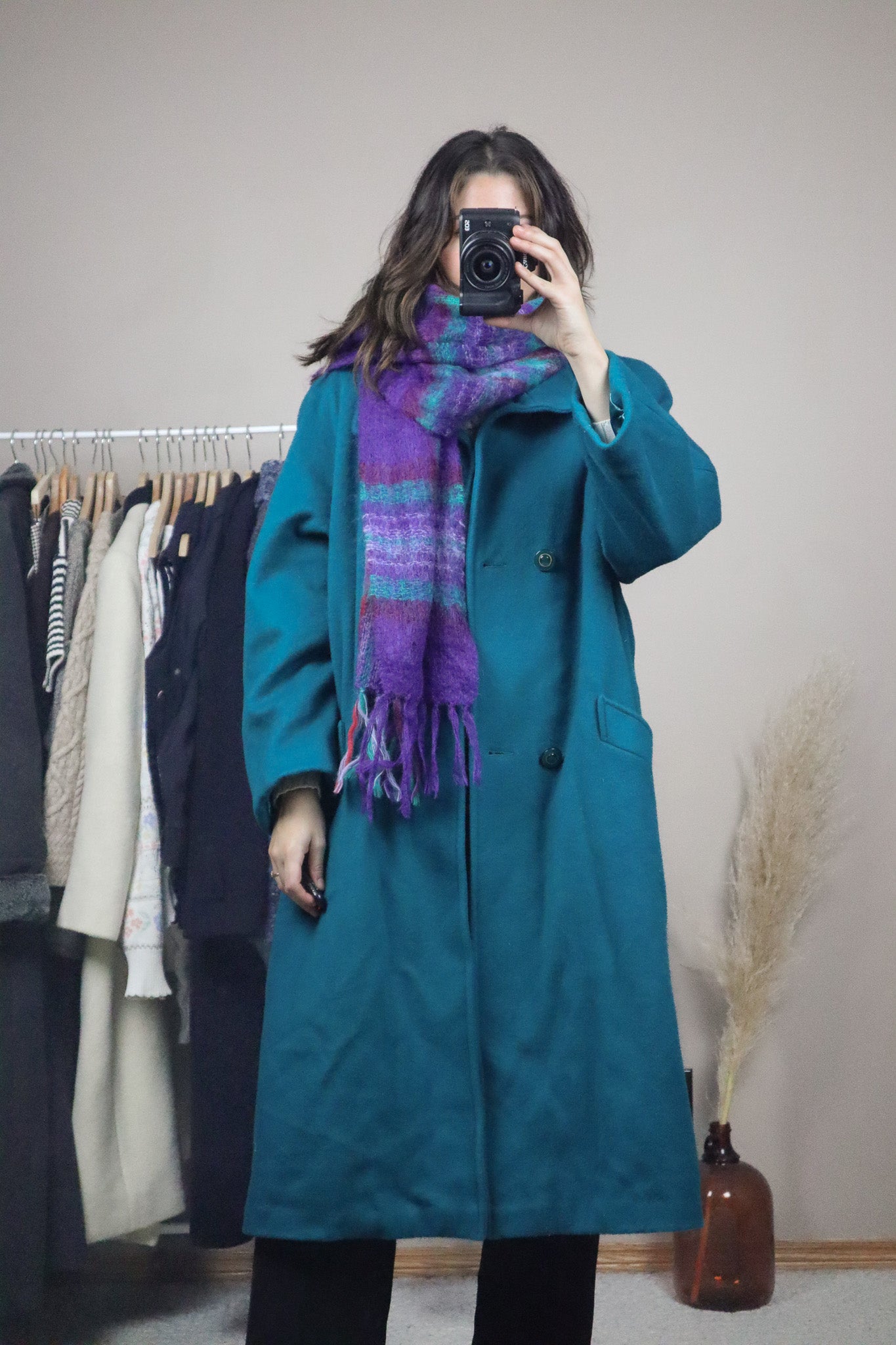 Made in Ireland x Vintage x Mohair & Wool Plaid Scarf