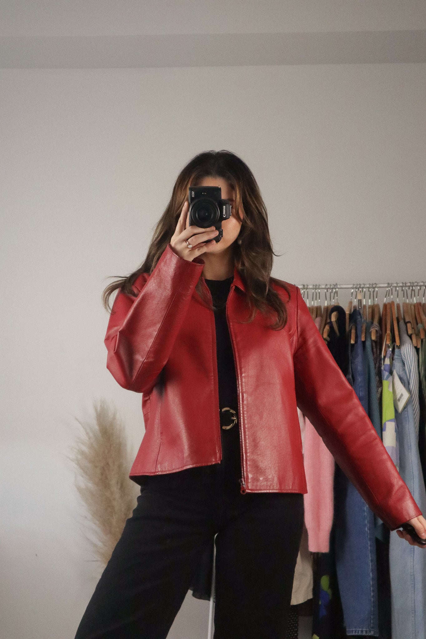 Vintage x Red Leather Jacket (M)