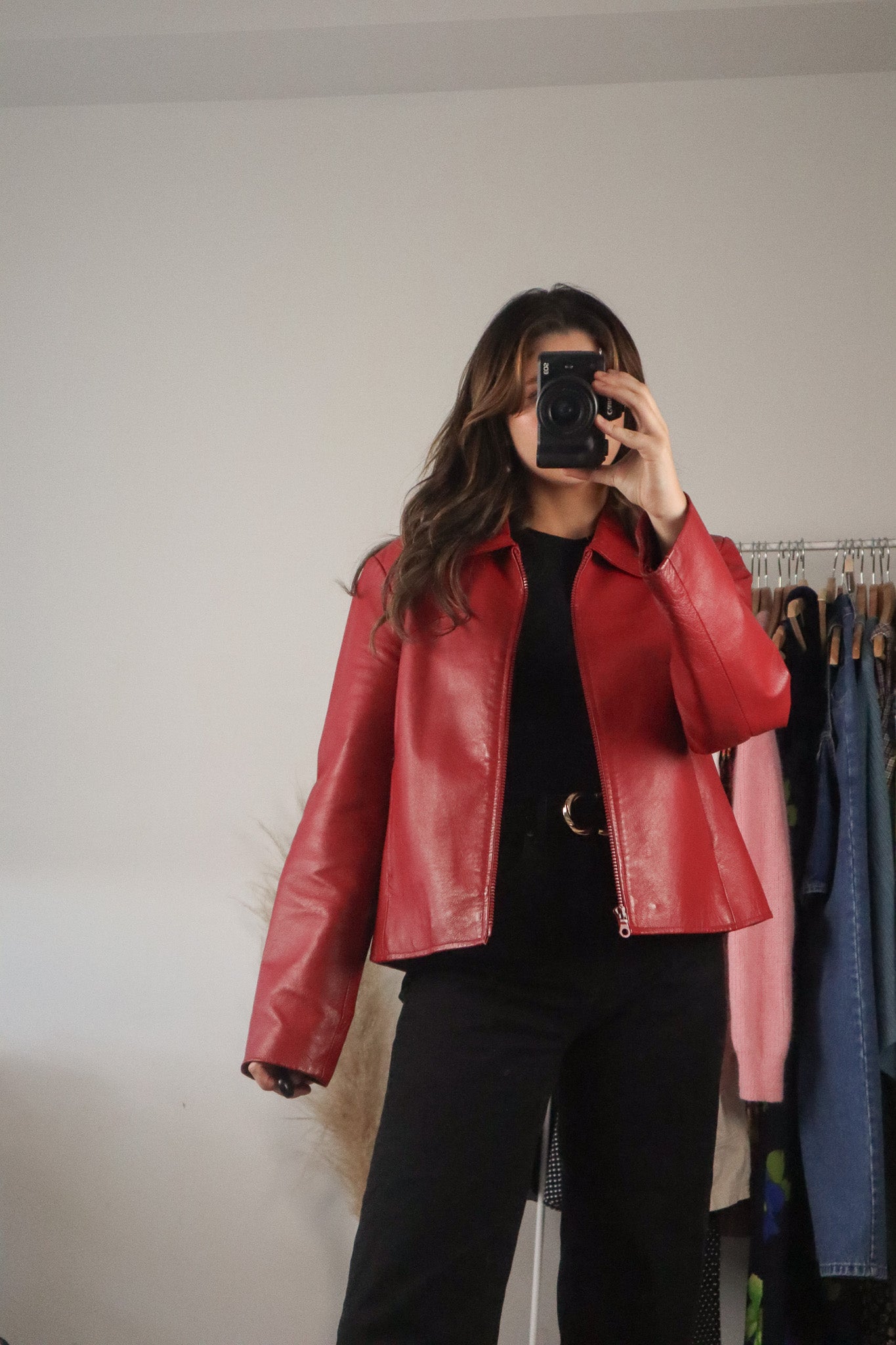 Vintage x Red Leather Jacket (M)