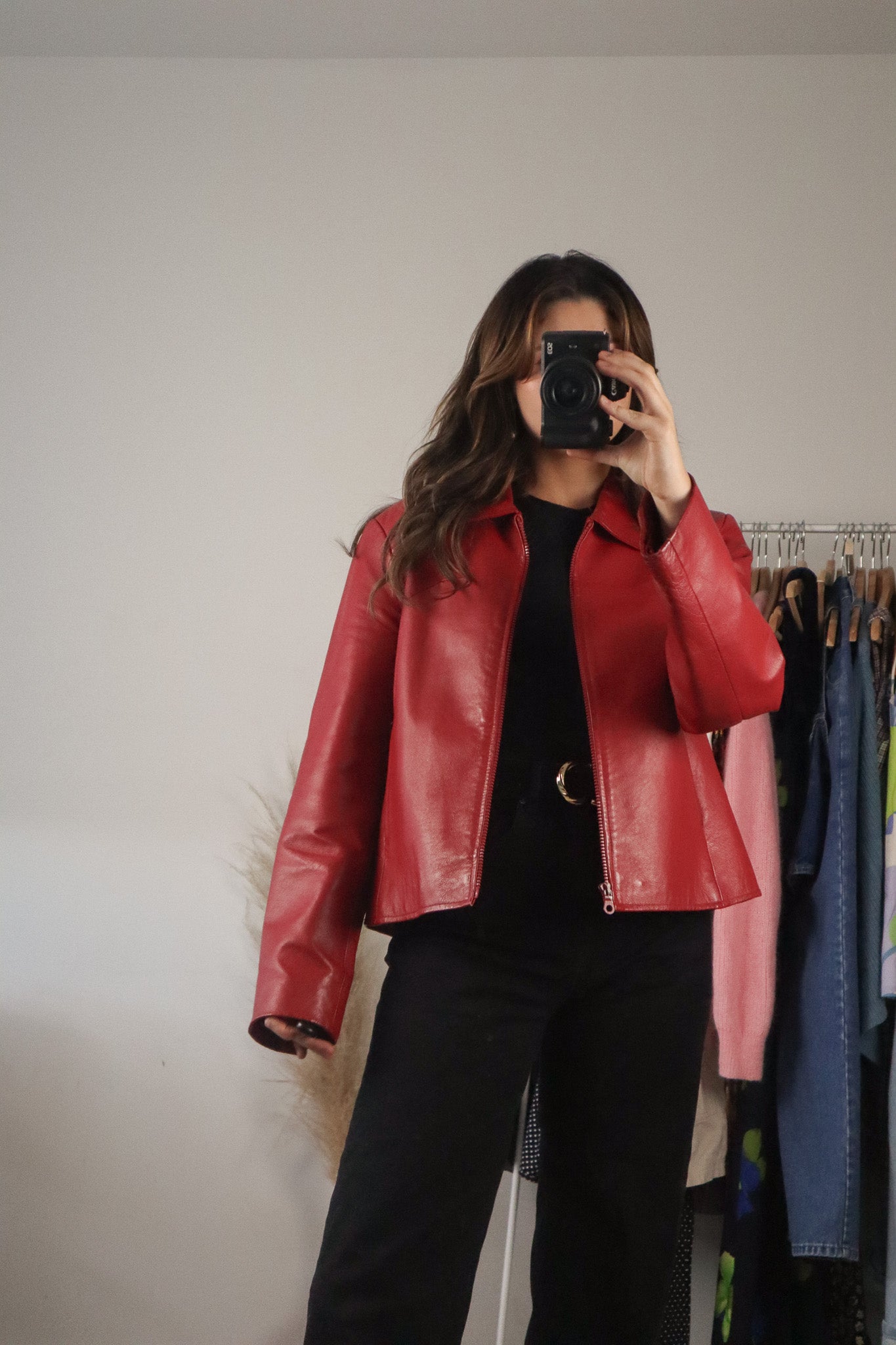 Vintage x Red Leather Jacket (M)