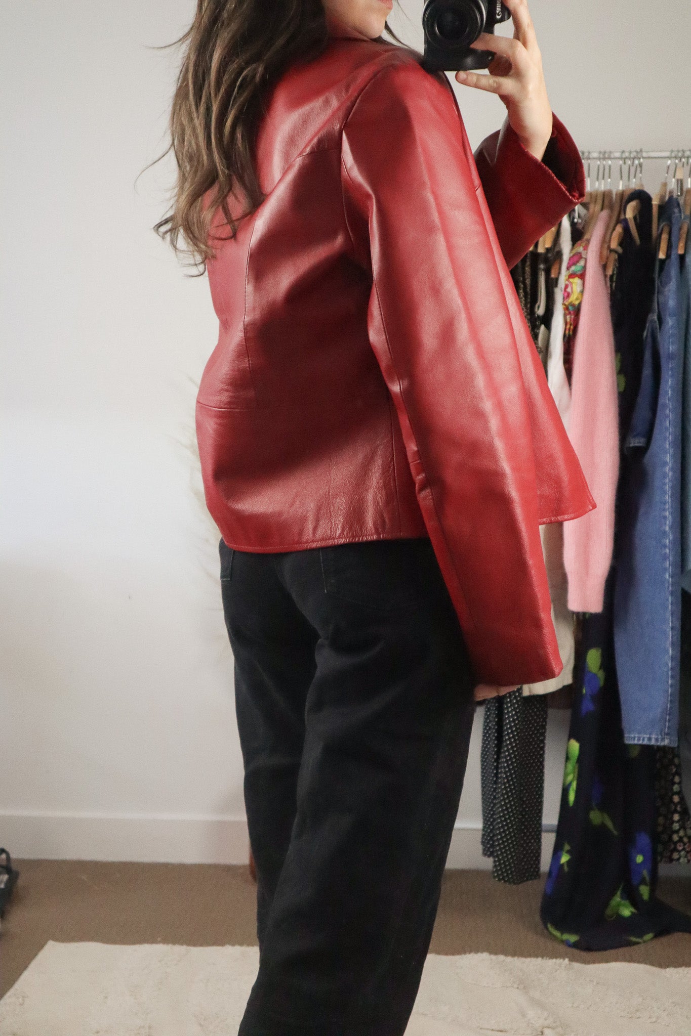 Vintage x Red Leather Jacket (M)