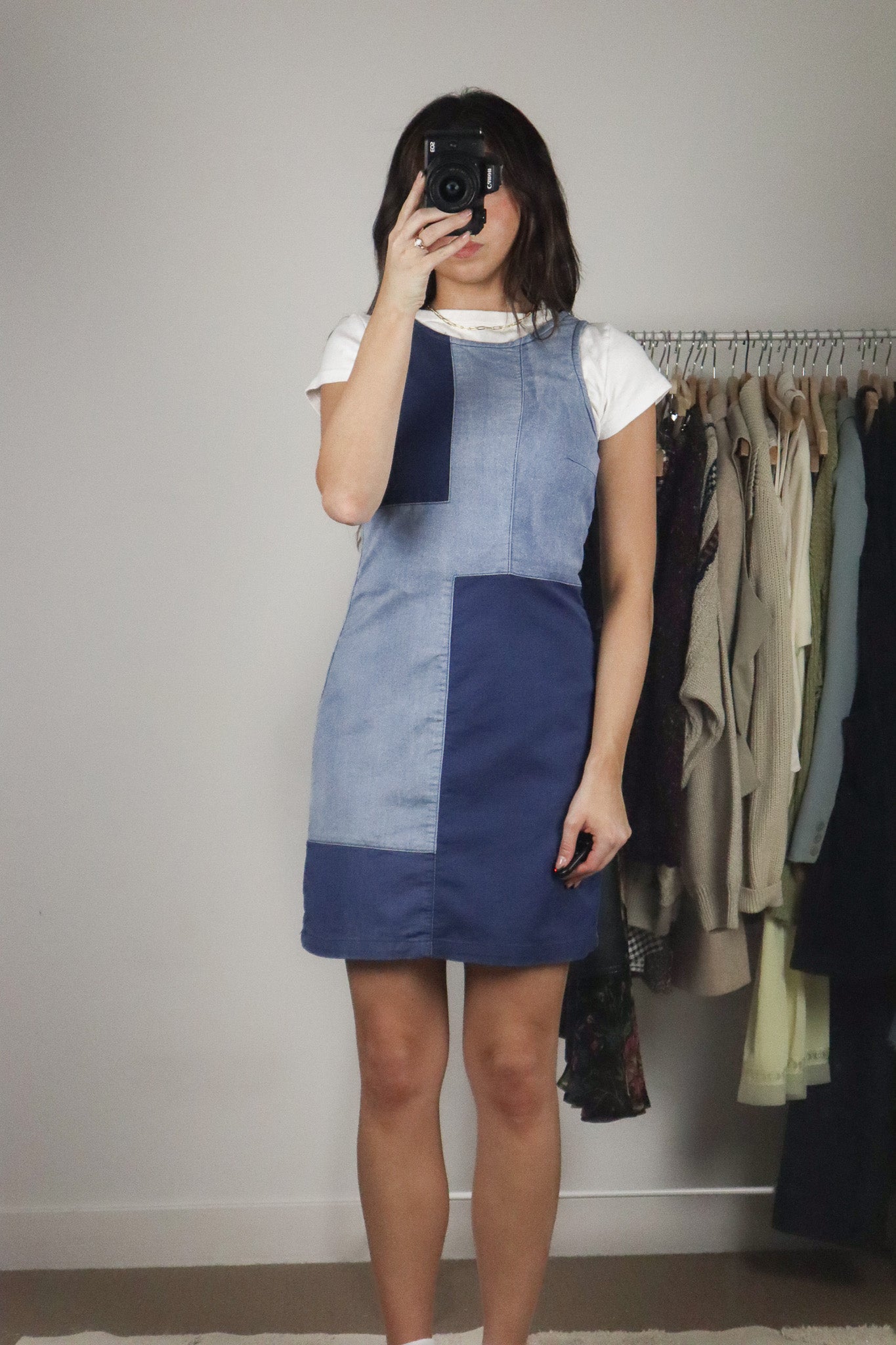 Vintage x Denim Patchwork Dress (S)