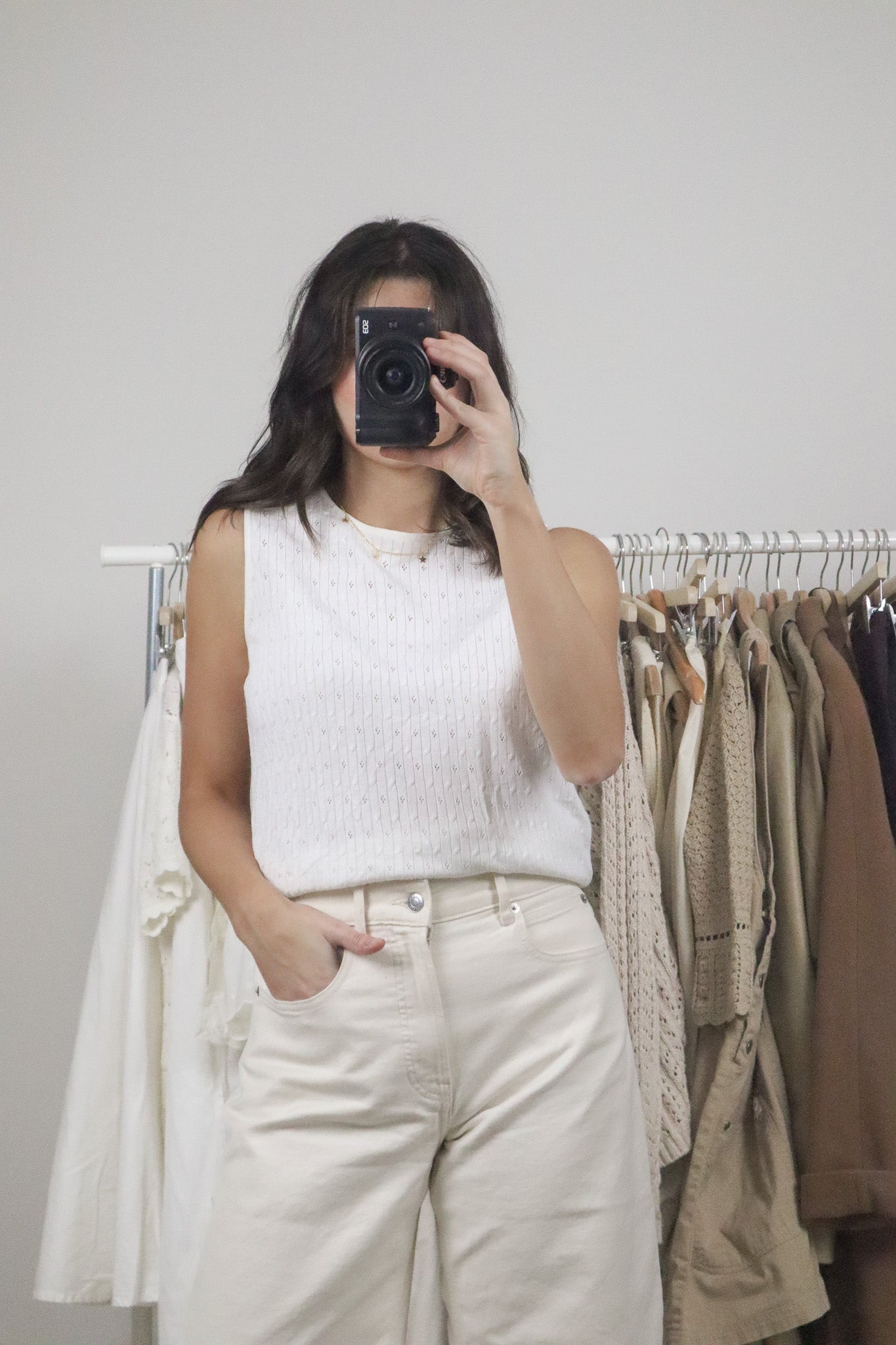 Vintage x Eyelet Knit Tank (M)