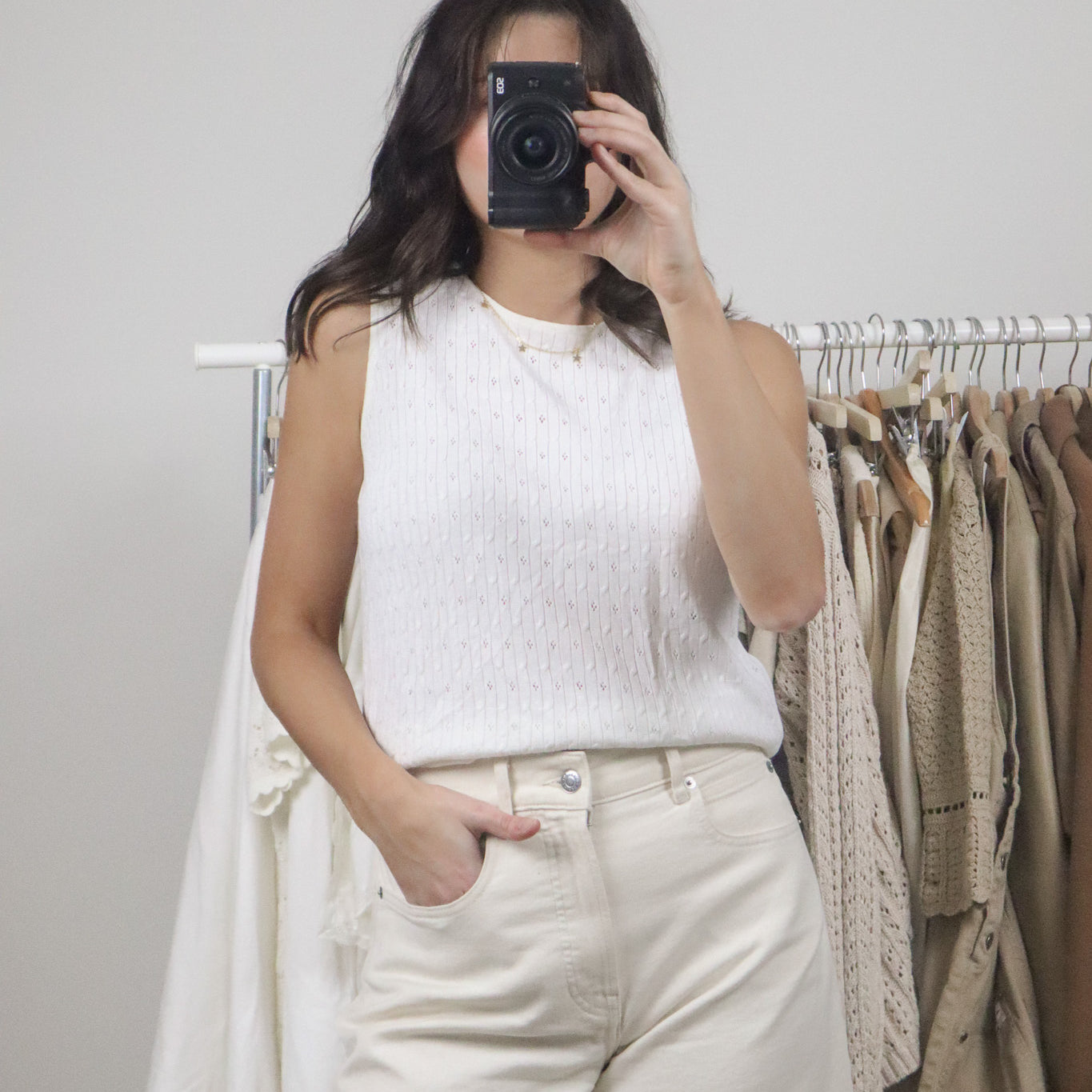 Vintage x Eyelet Knit Tank (M)