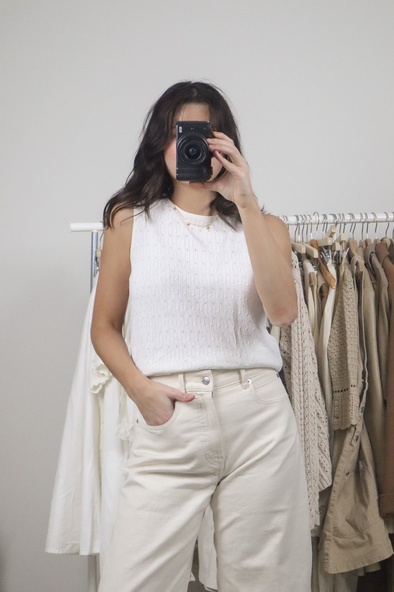 Vintage x Eyelet Knit Tank (M)