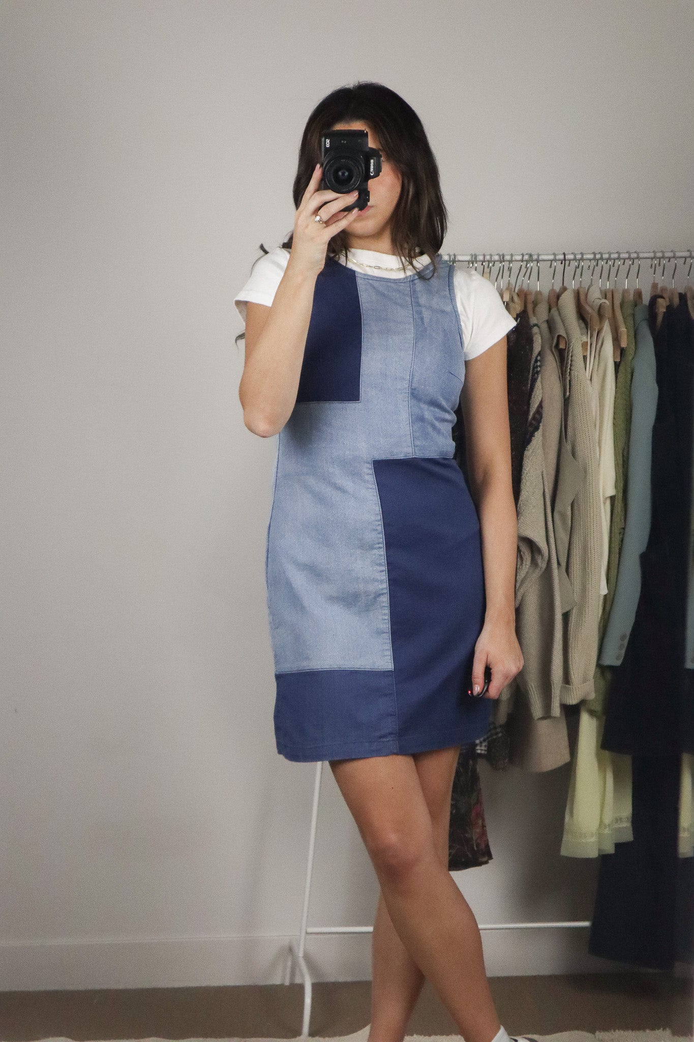 Vintage x Denim Patchwork Dress (S)