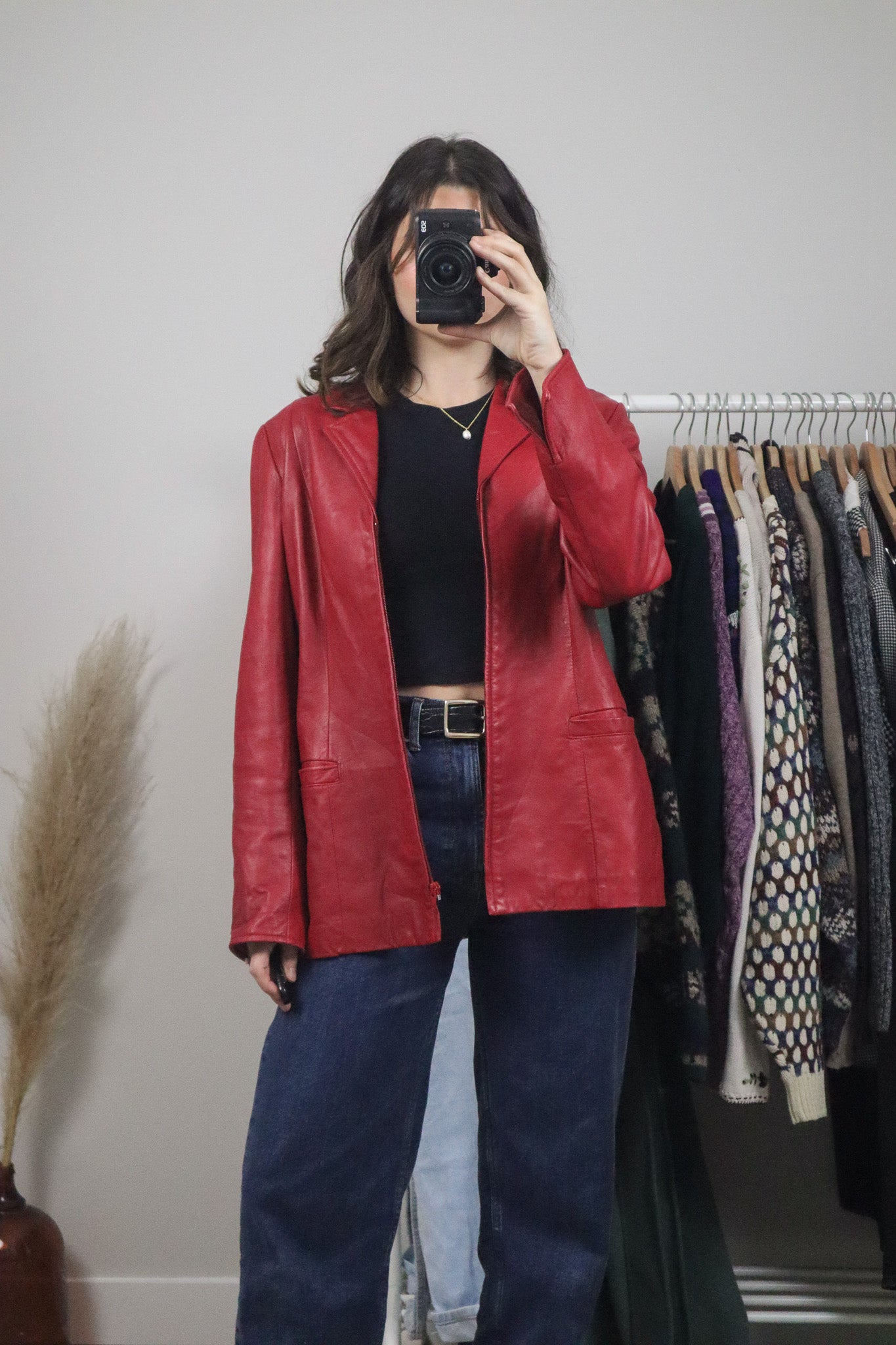 Made in Canada x Vintage x Danier Red Leather Jacket (M)