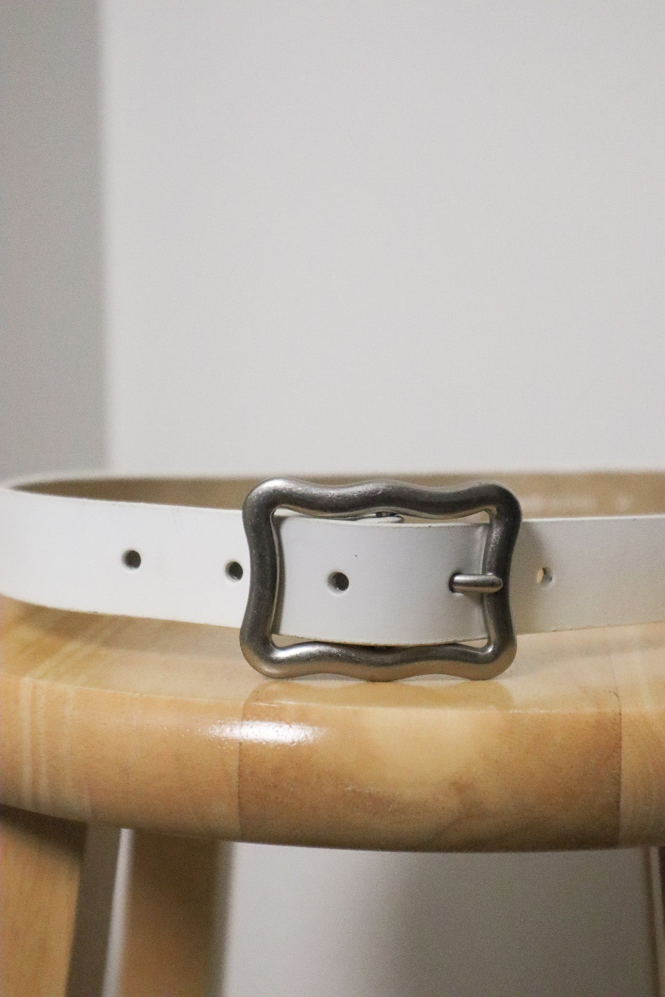 Vintage x Wavy Buckle Leather Belt (M)