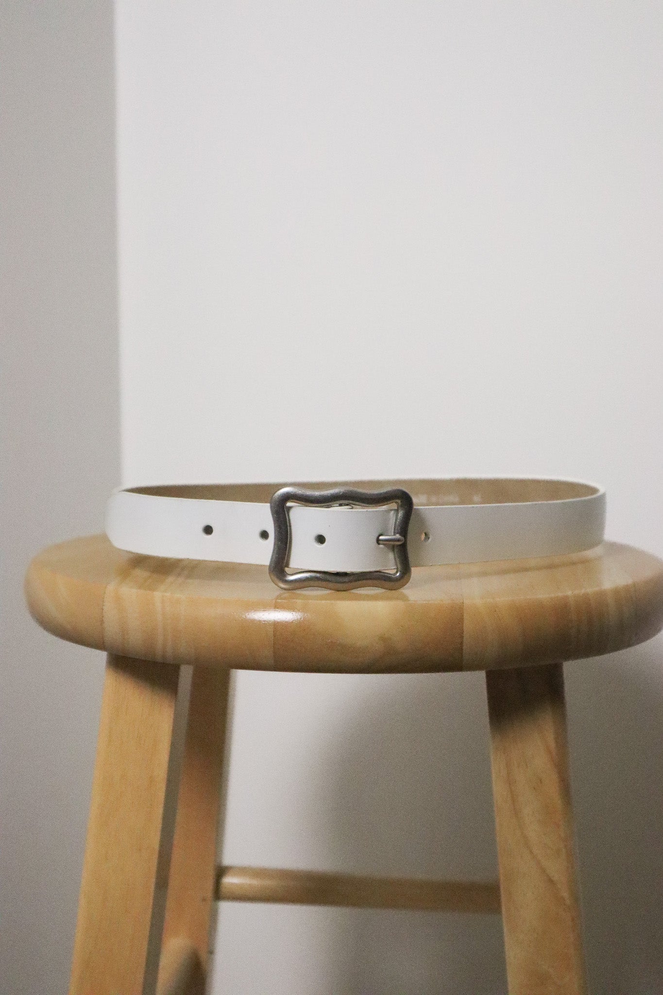 Vintage x Wavy Buckle Leather Belt (M)