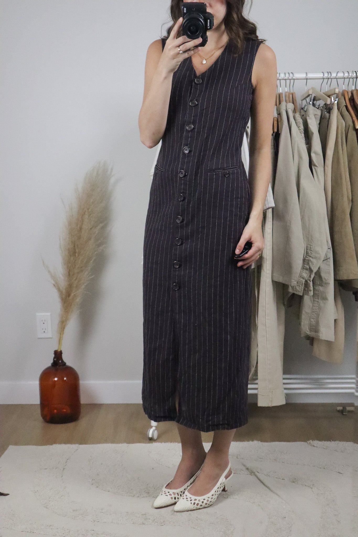Vintage x Linen Pinstriped Maxi Dress (6)