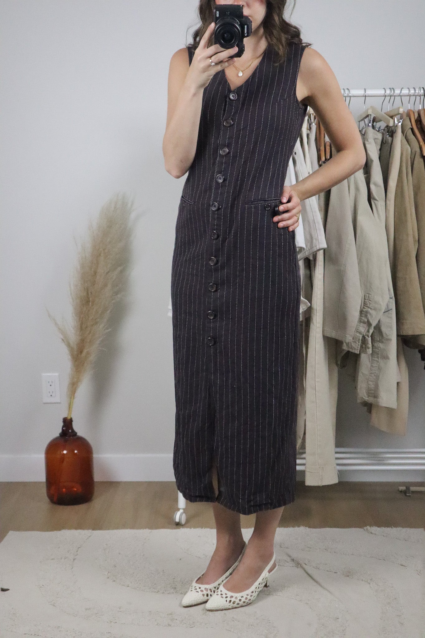 Vintage x Linen Pinstriped Maxi Dress (6)