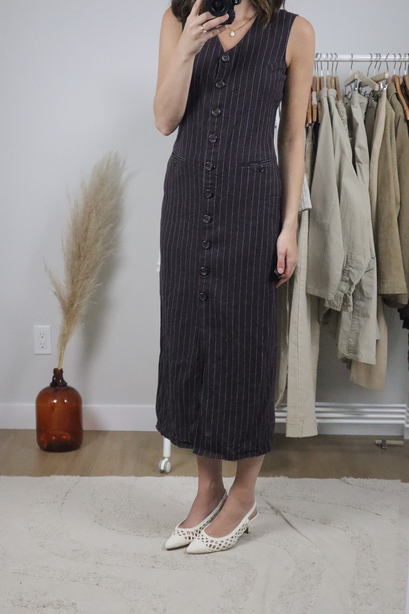 Vintage x Linen Pinstriped Maxi Dress (6)
