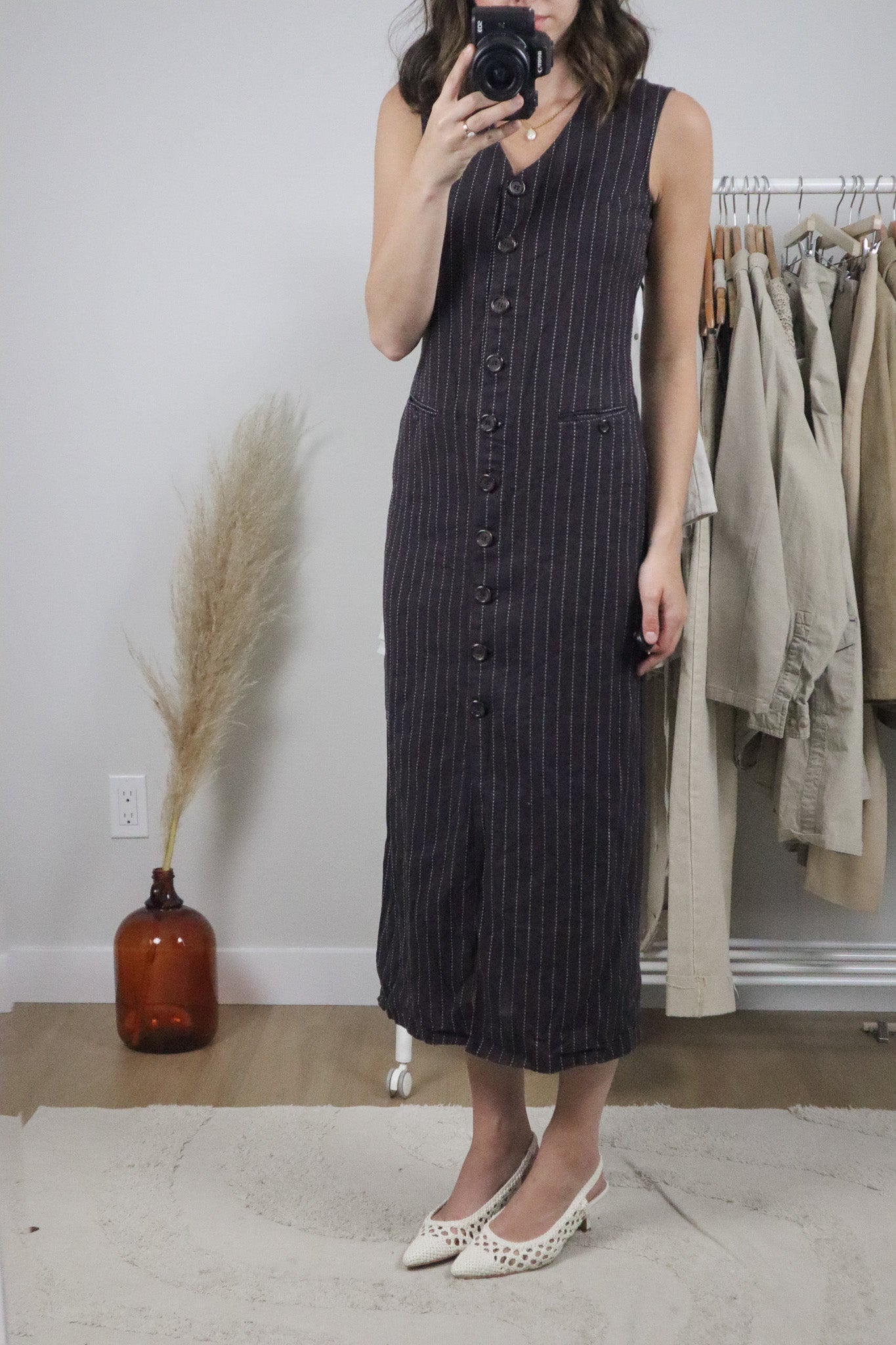 Vintage x Linen Pinstriped Maxi Dress (6)