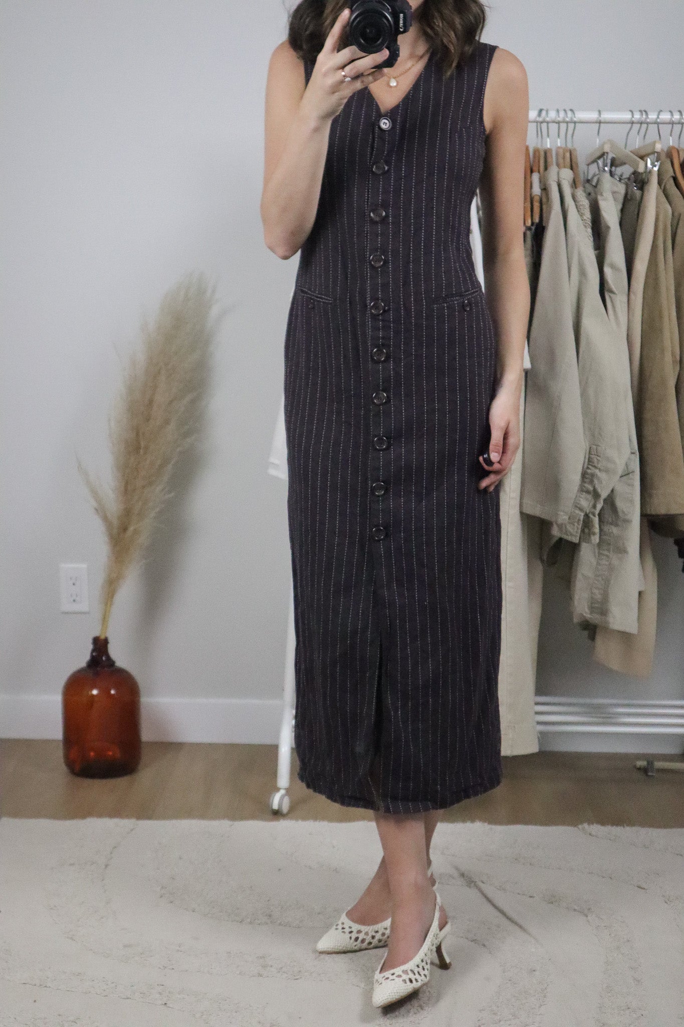 Vintage x Linen Pinstriped Maxi Dress (6)