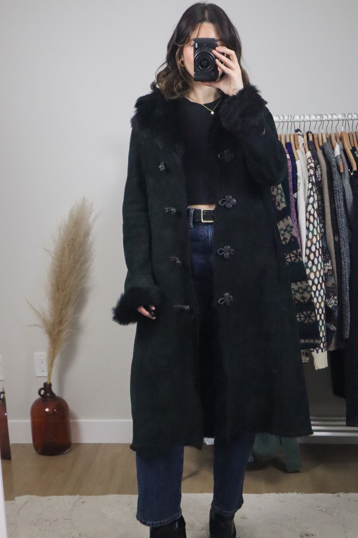 Vintage x Danier x Shearling Suede Coat (XS/S)