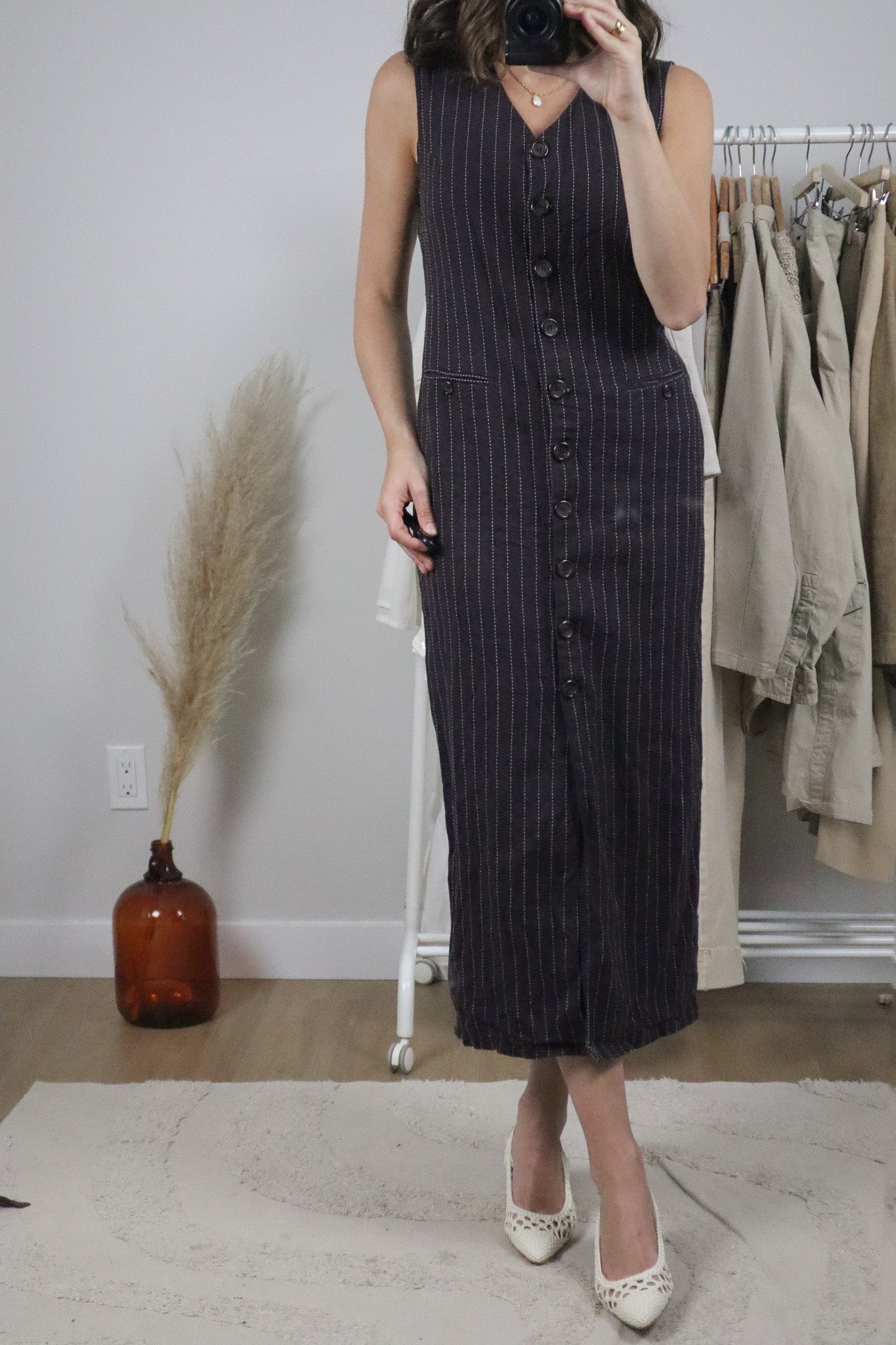 Vintage x Linen Pinstriped Maxi Dress (6)