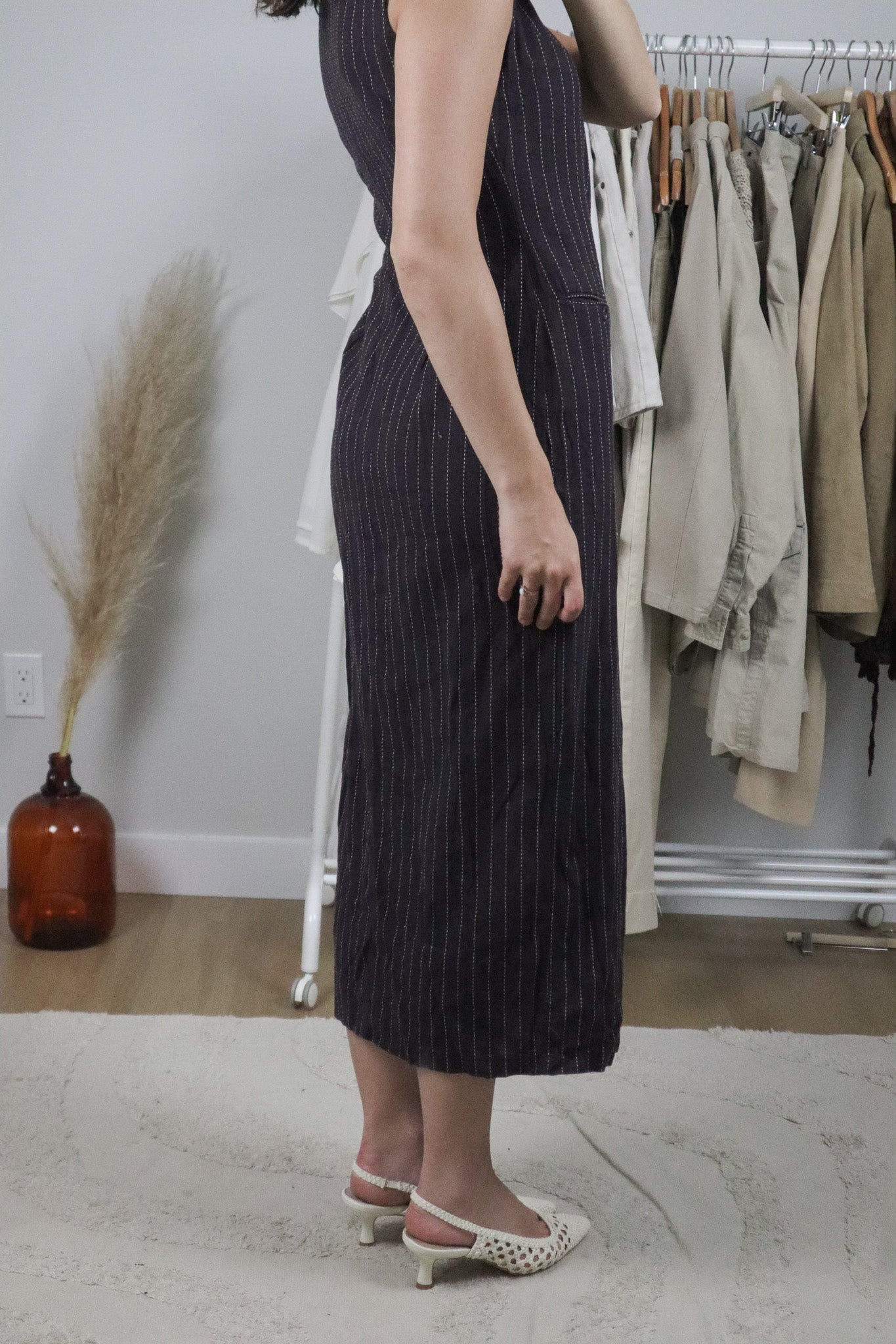 Vintage x Linen Pinstriped Maxi Dress (6)