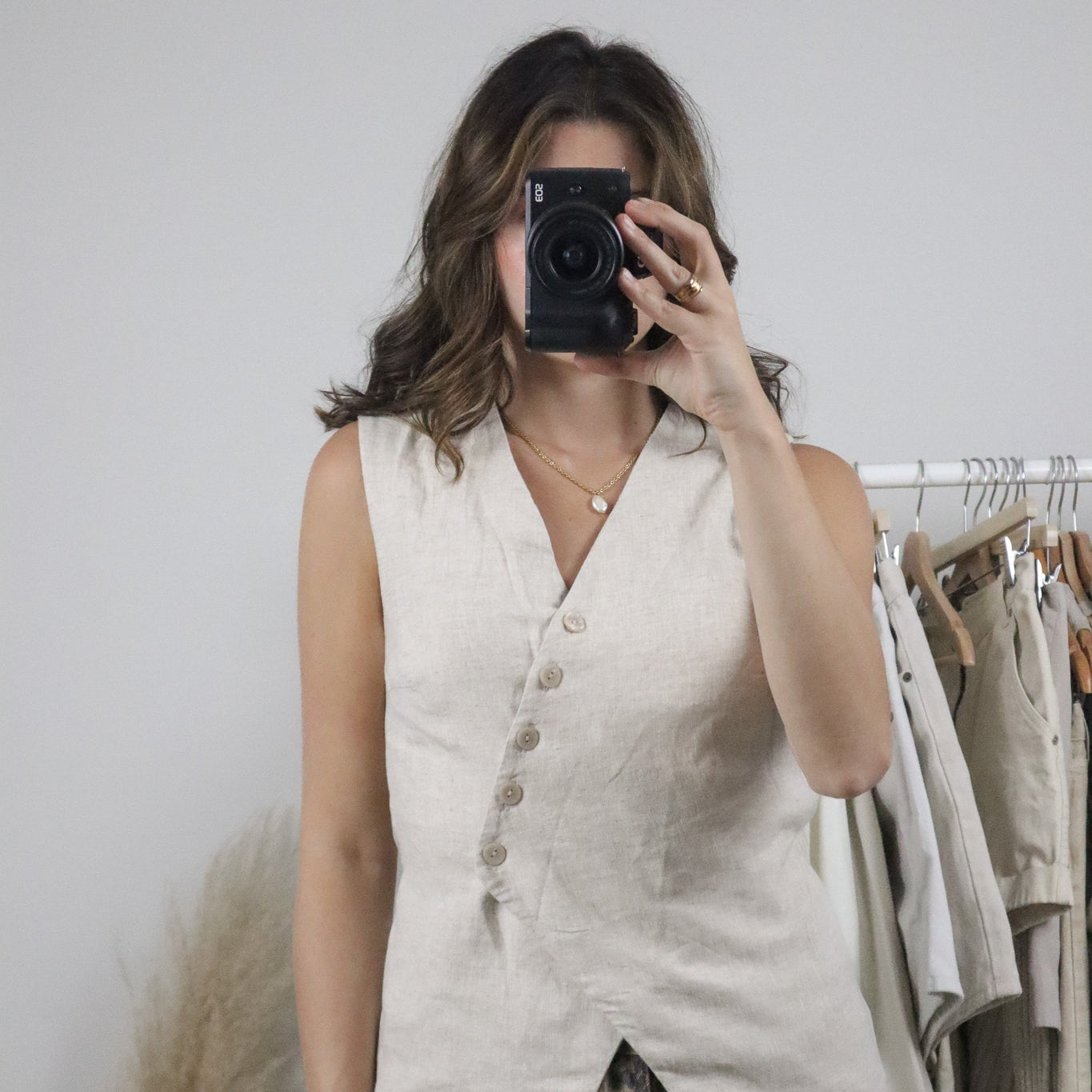 NWT x A&F x Linen Blend Tie Vest (XS/S)
