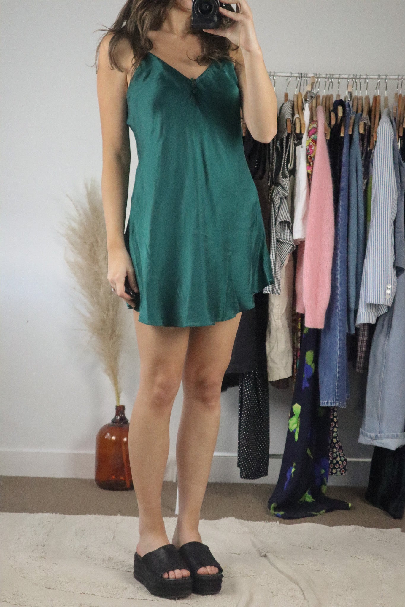 Vintage x Silk Slip Dress (S)