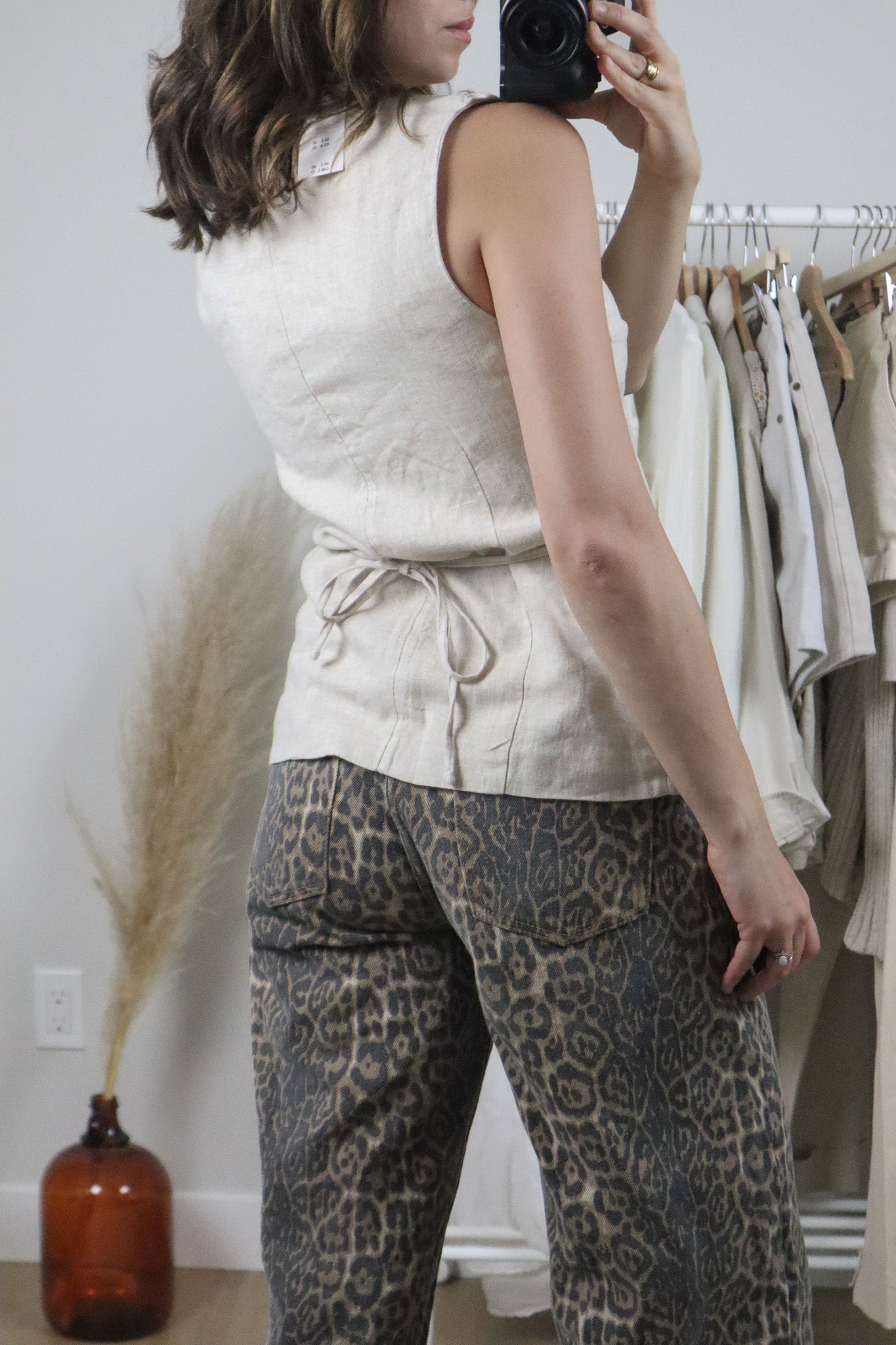 NWT x A&F x Linen Blend Tie Vest (XS/S)