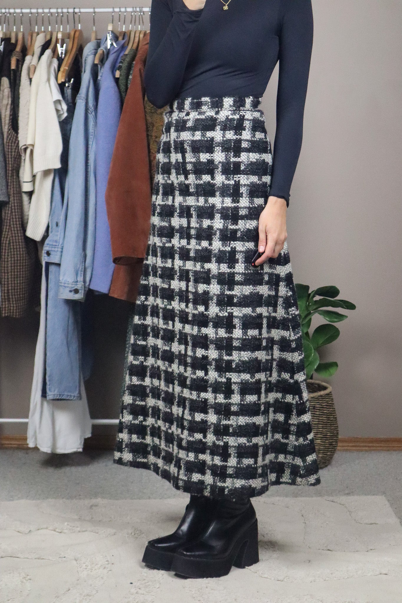1970s x Vintage x Wool Maxi Skirt (XXS/XS)